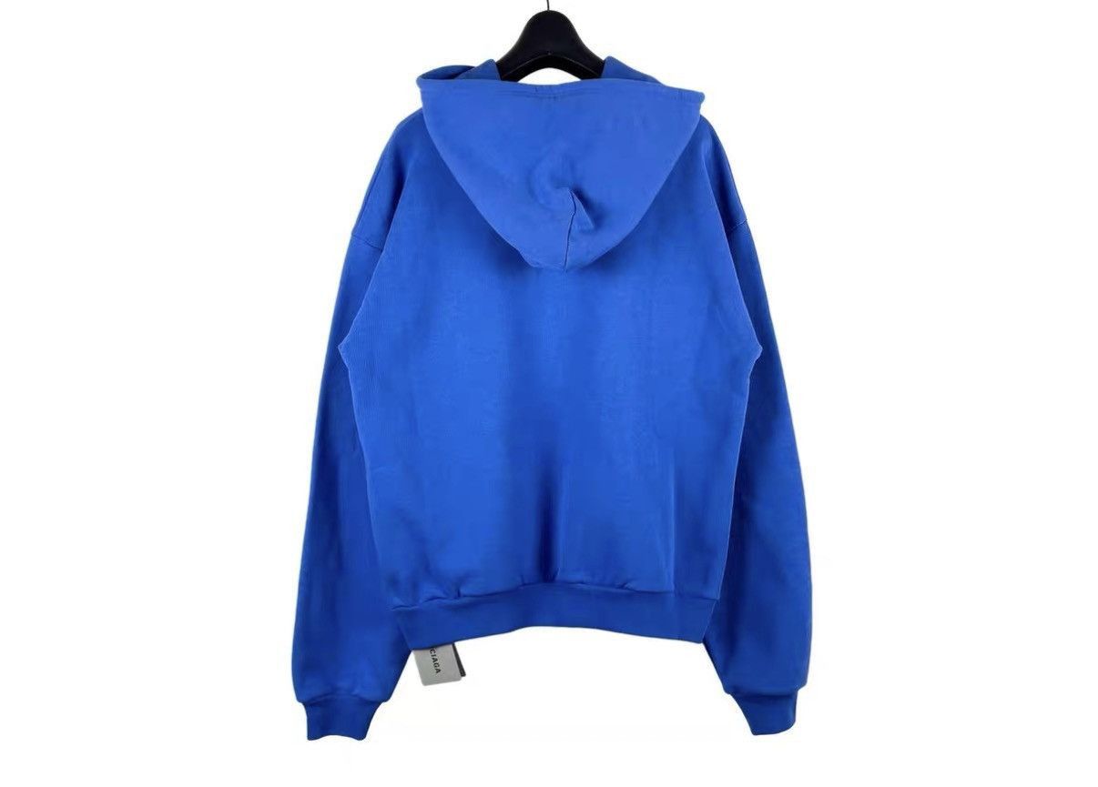 Balenciaga Blue Oversized Hoodie with Drawstrings Size US S / EU 44-46 / 1 - 2 Thumbnail