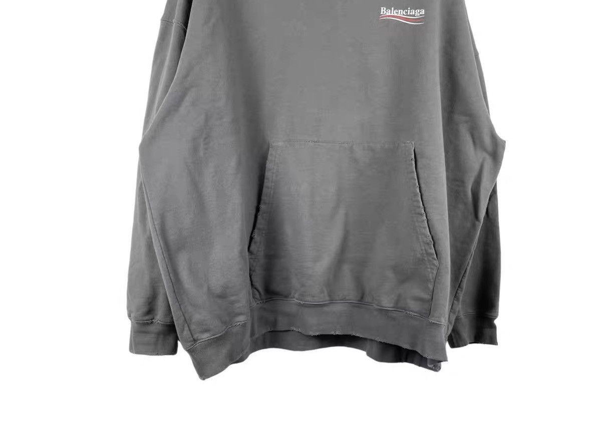 Balenciaga Gray Oversized Hoodie with Front Pocket Size US S / EU 44-46 / 1 - 4 Thumbnail