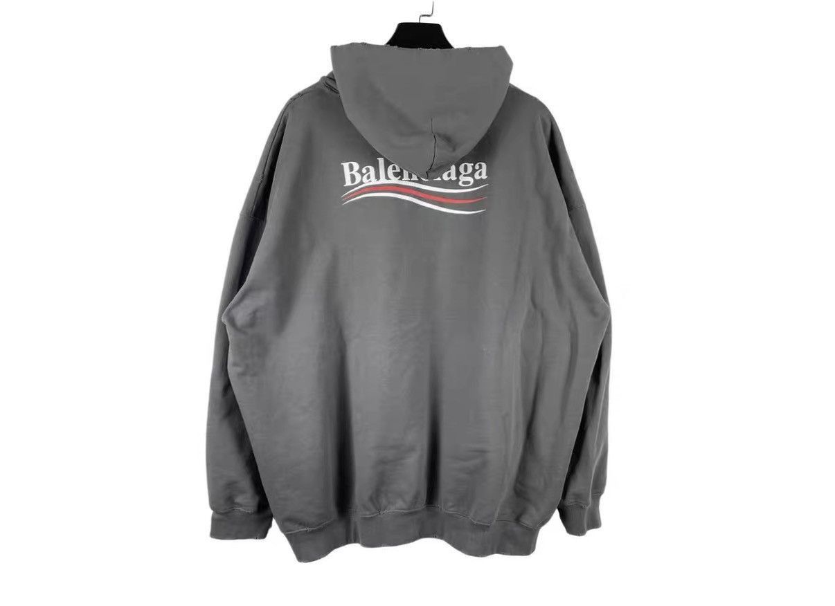 Balenciaga Gray Oversized Hoodie with Front Pocket Size US S / EU 44-46 / 1 - 2 Thumbnail