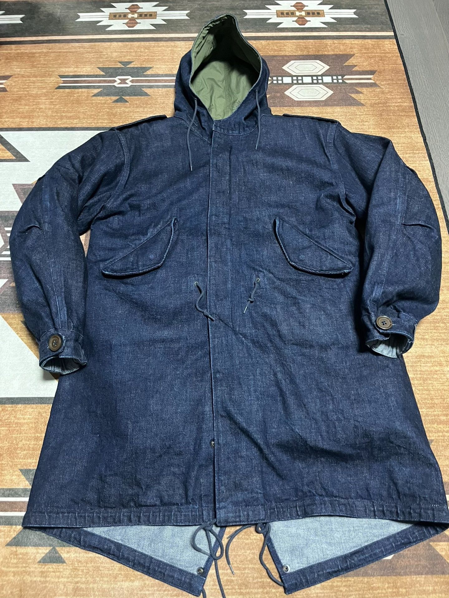 Gimo's GIZEMO M1951 Denim Parka Long Coat Size US S / EU 44-46 / 1 - 2 Thumbnail