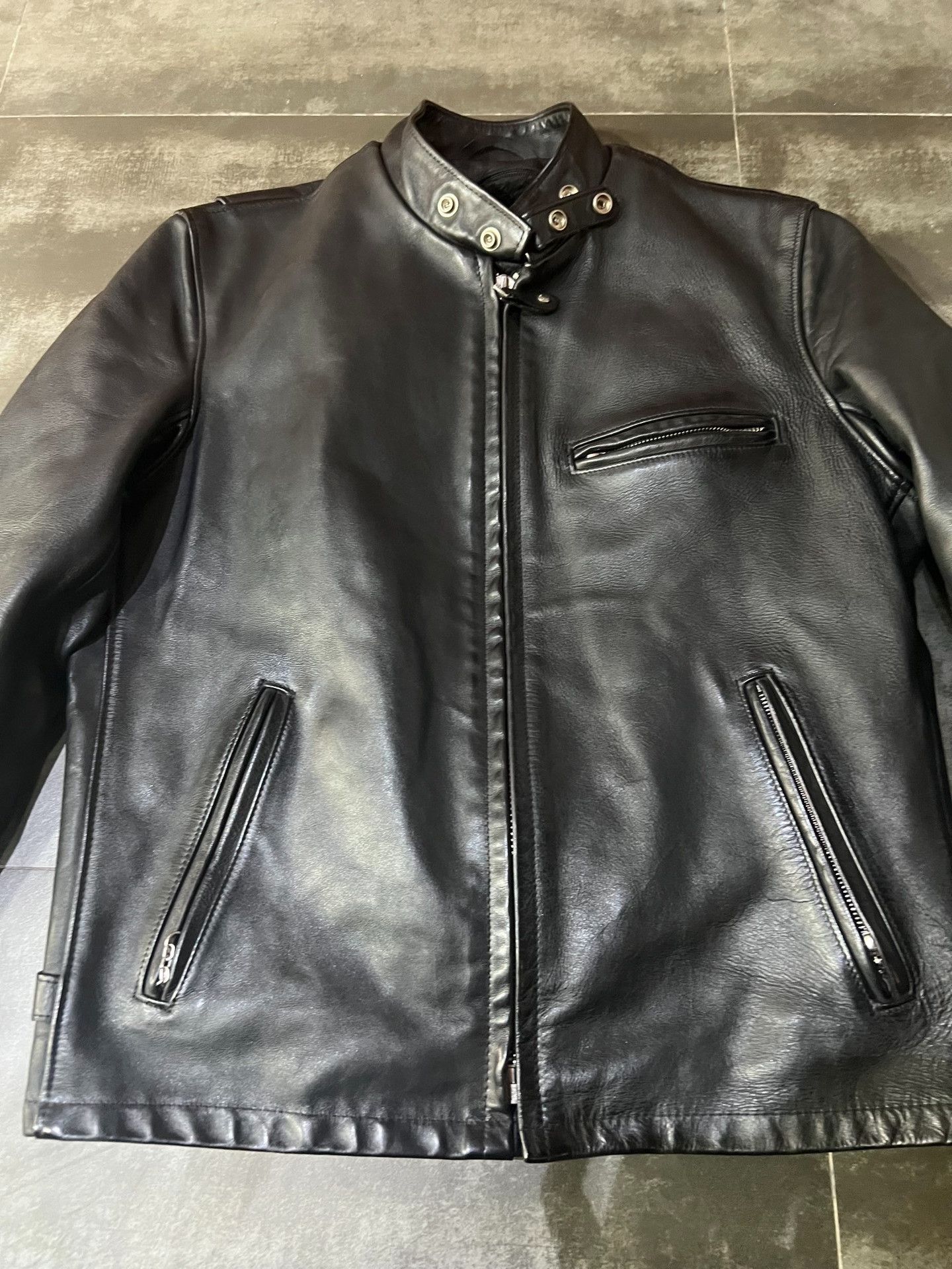 Schott Schott NYC Classic Stand Collar Leather Jacket #641 Size US XXS / EU 40 - 2 Thumbnail