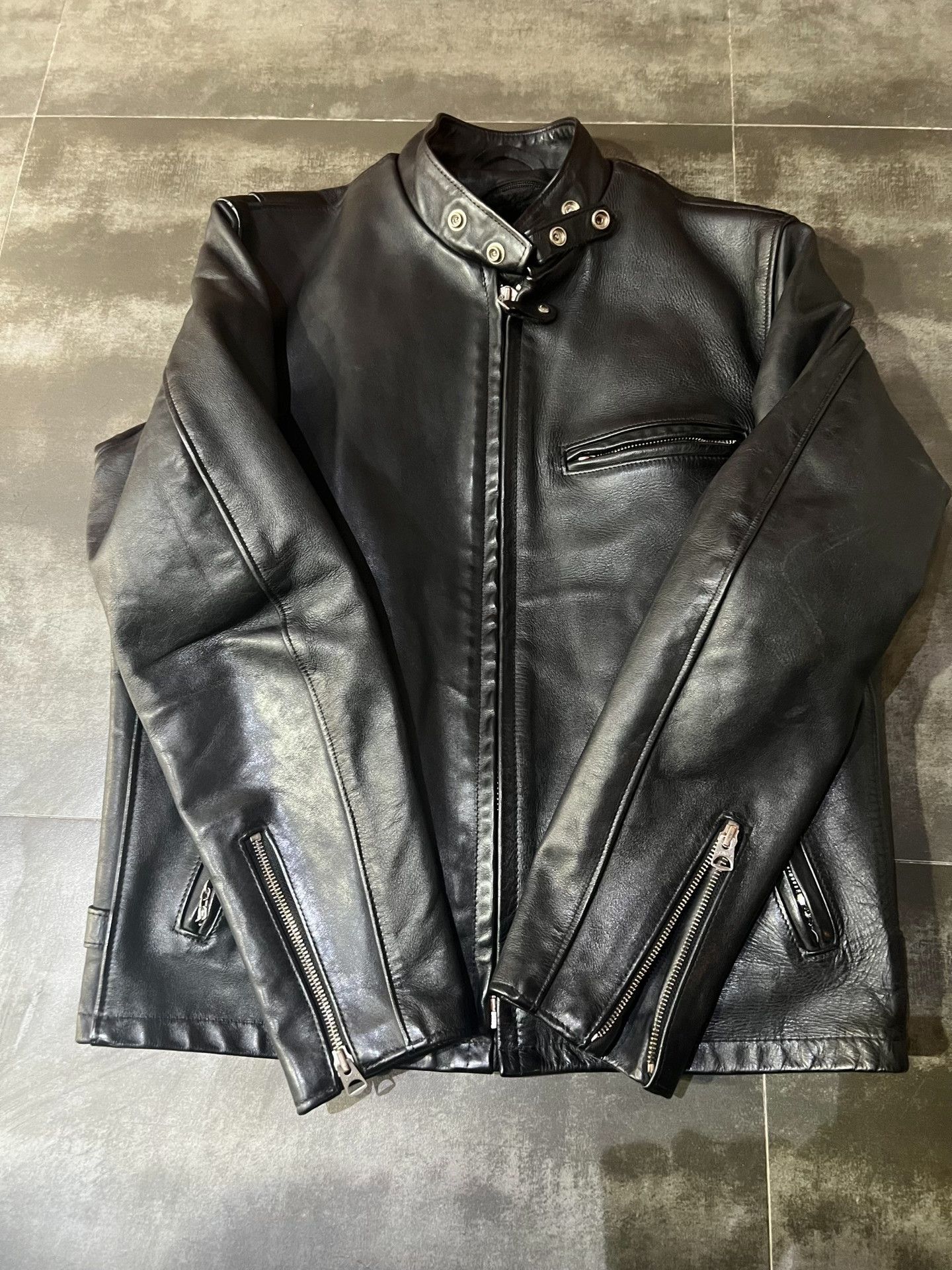 Schott Schott NYC Classic Stand Collar Leather Jacket #641 Size US XXS / EU 40 - 3 Thumbnail