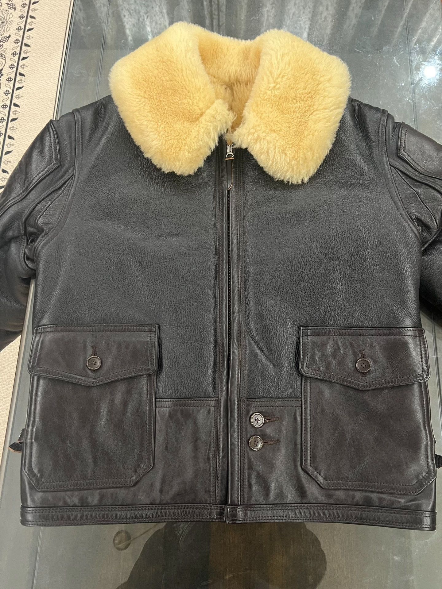 Aero Leathers AERO Shearling Horsehide Leather Jacket Size US XS / EU 42 / 0 - 4 Thumbnail