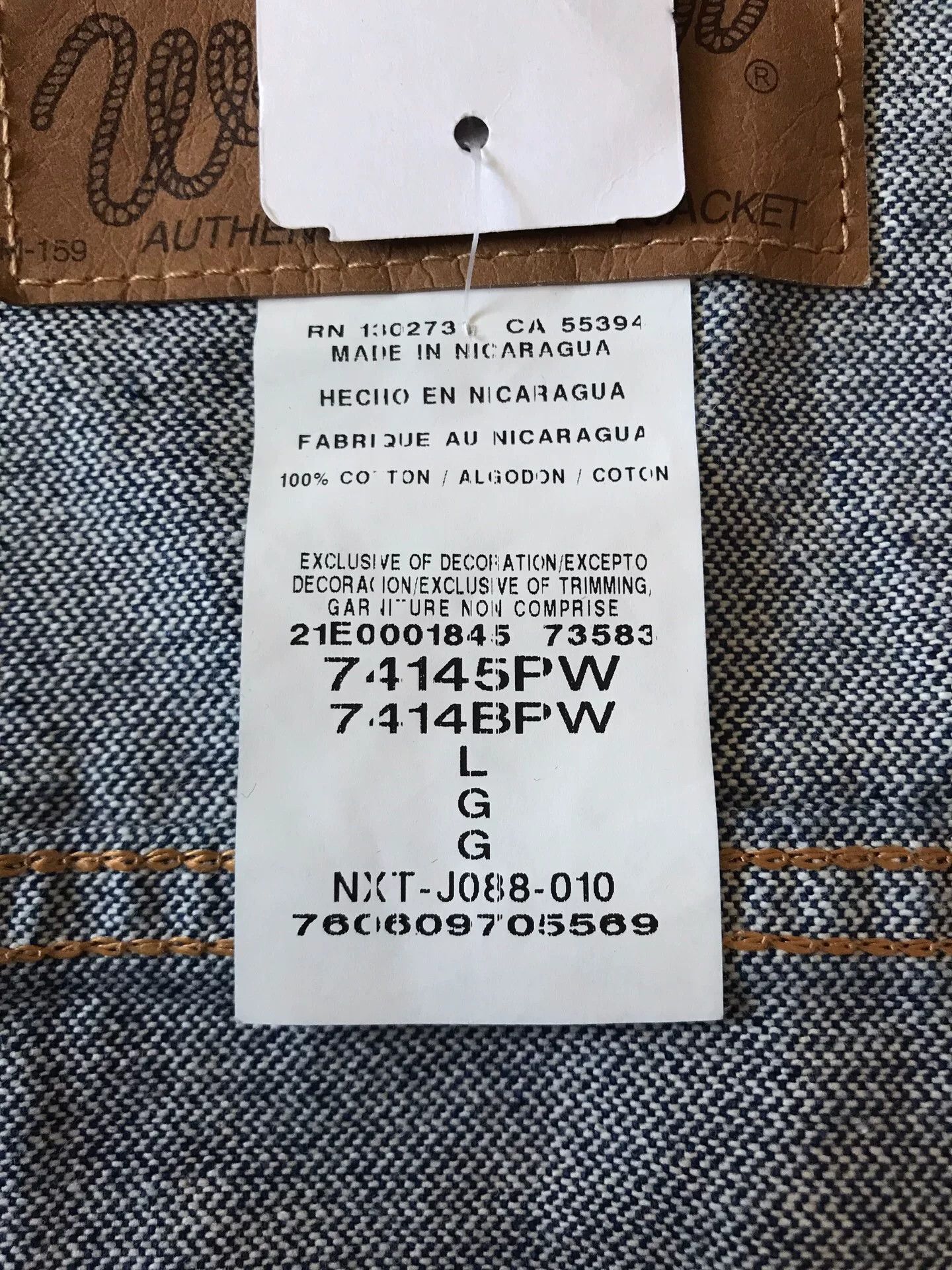 Wrangler Wrangler 74145PW Denim Jacket Size US L / EU 52-54 / 3 - 9 Thumbnail