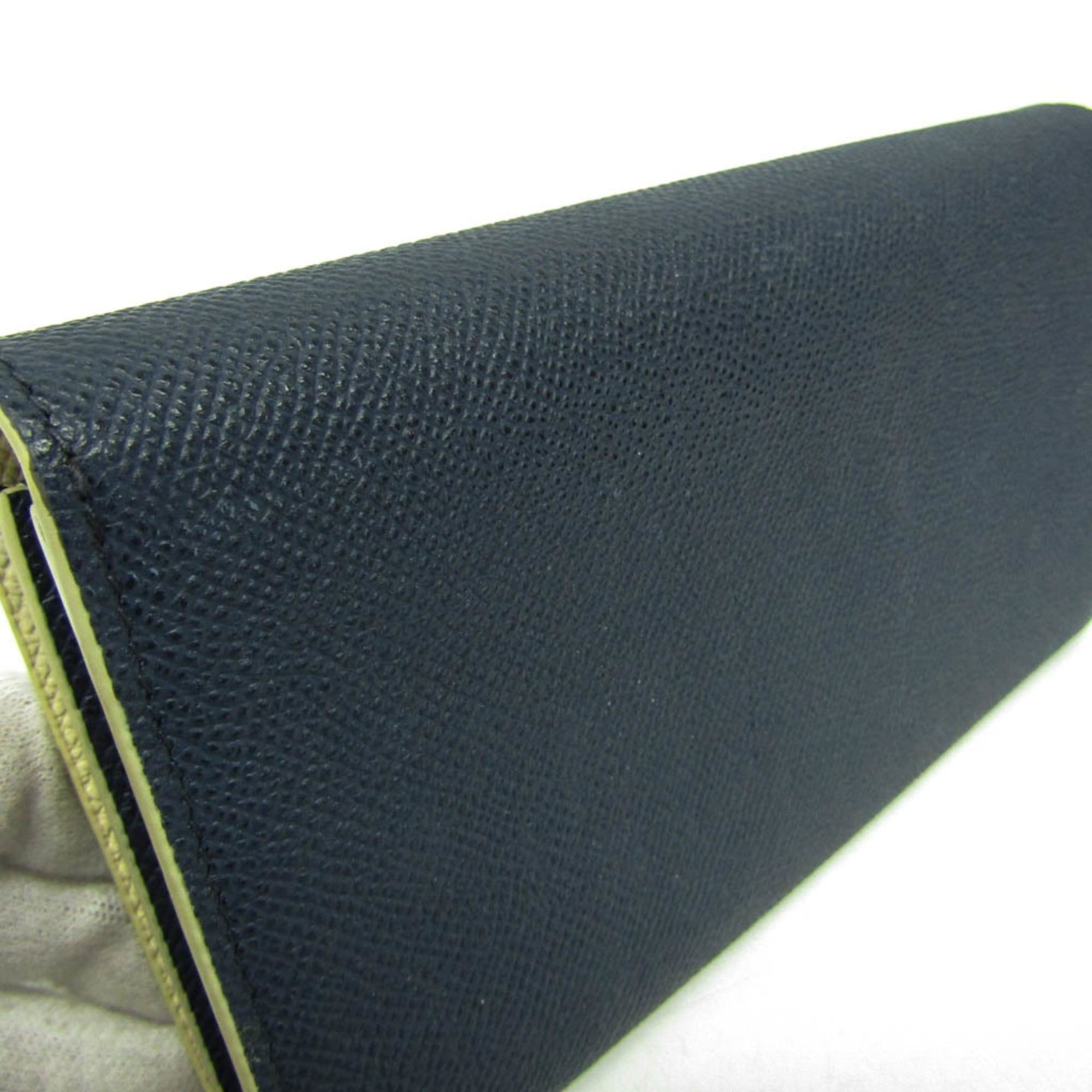Bvlgari Bvlgari Women's Leather Long Wallet (bi-fold) Cream,Navy Size ONE SIZE - 7 Thumbnail