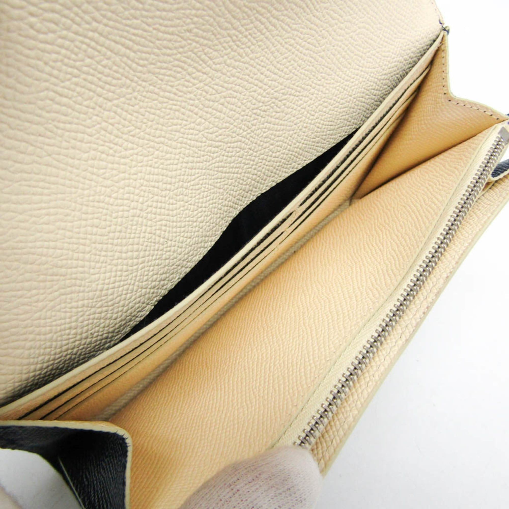 Bvlgari Bvlgari Women's Leather Long Wallet (bi-fold) Cream,Navy Size ONE SIZE - 12 Thumbnail