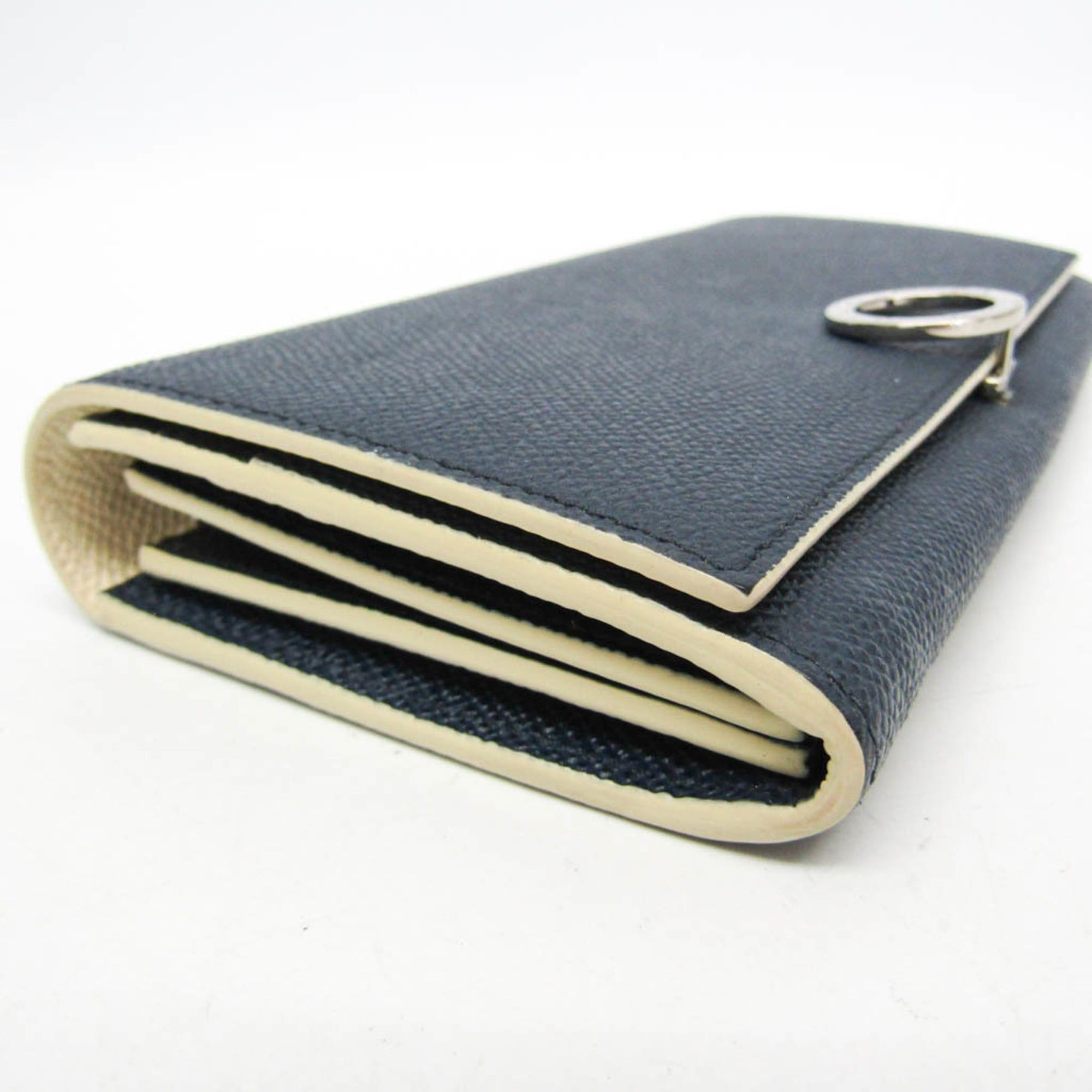 Bvlgari Bvlgari Women's Leather Long Wallet (bi-fold) Cream,Navy Size ONE SIZE - 9 Thumbnail