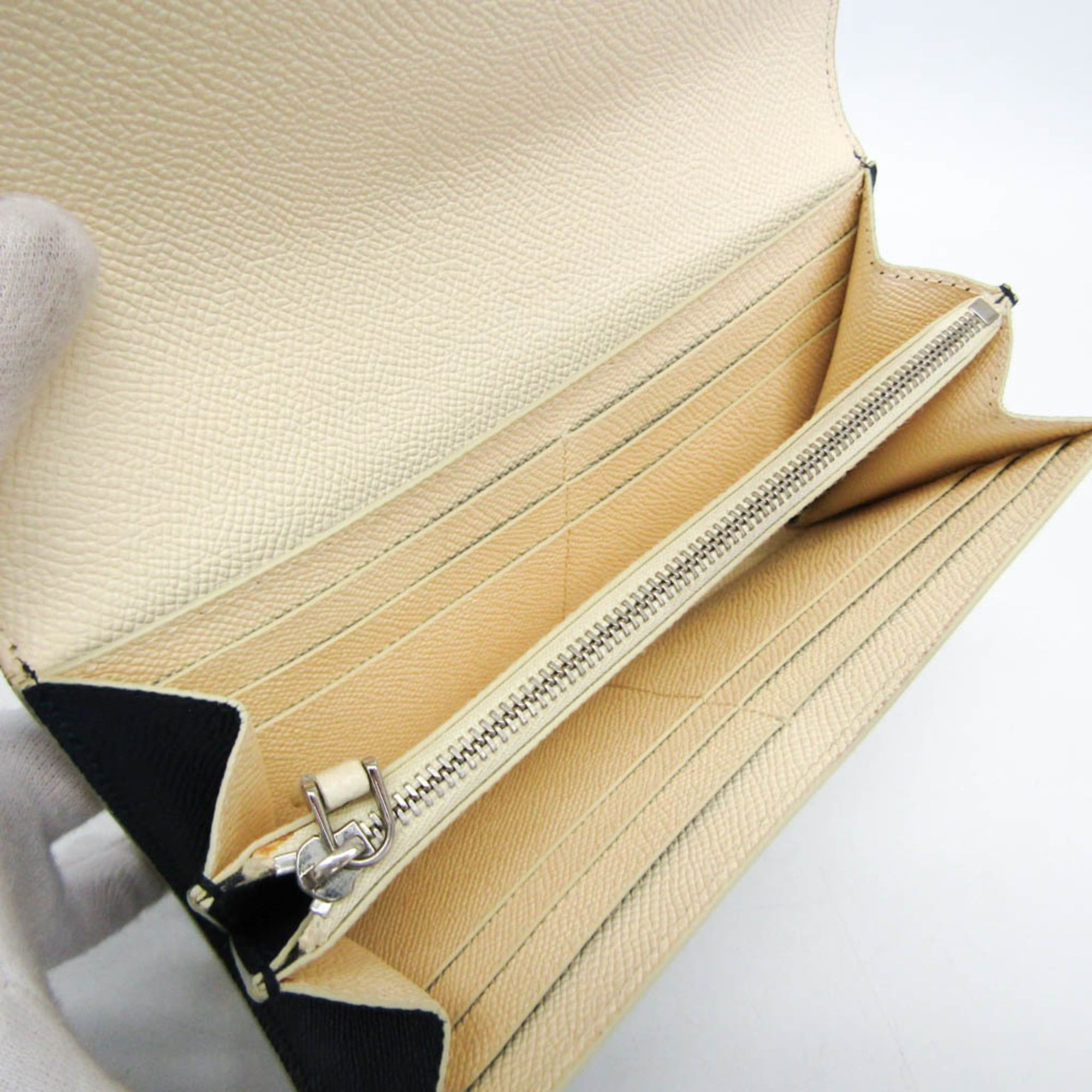 Bvlgari Bvlgari Women's Leather Long Wallet (bi-fold) Cream,Navy Size ONE SIZE - 4 Thumbnail
