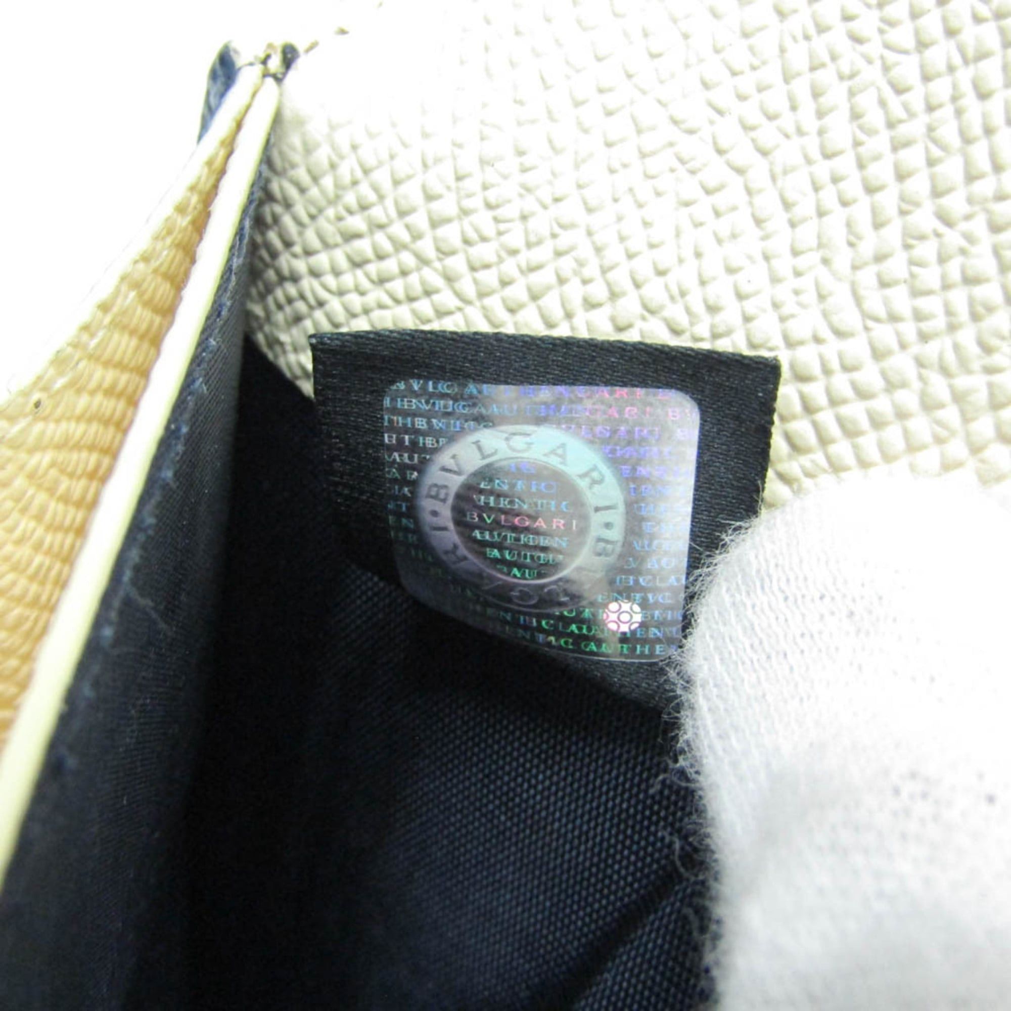 Bvlgari Bvlgari Women's Leather Long Wallet (bi-fold) Cream,Navy Size ONE SIZE - 15 Thumbnail