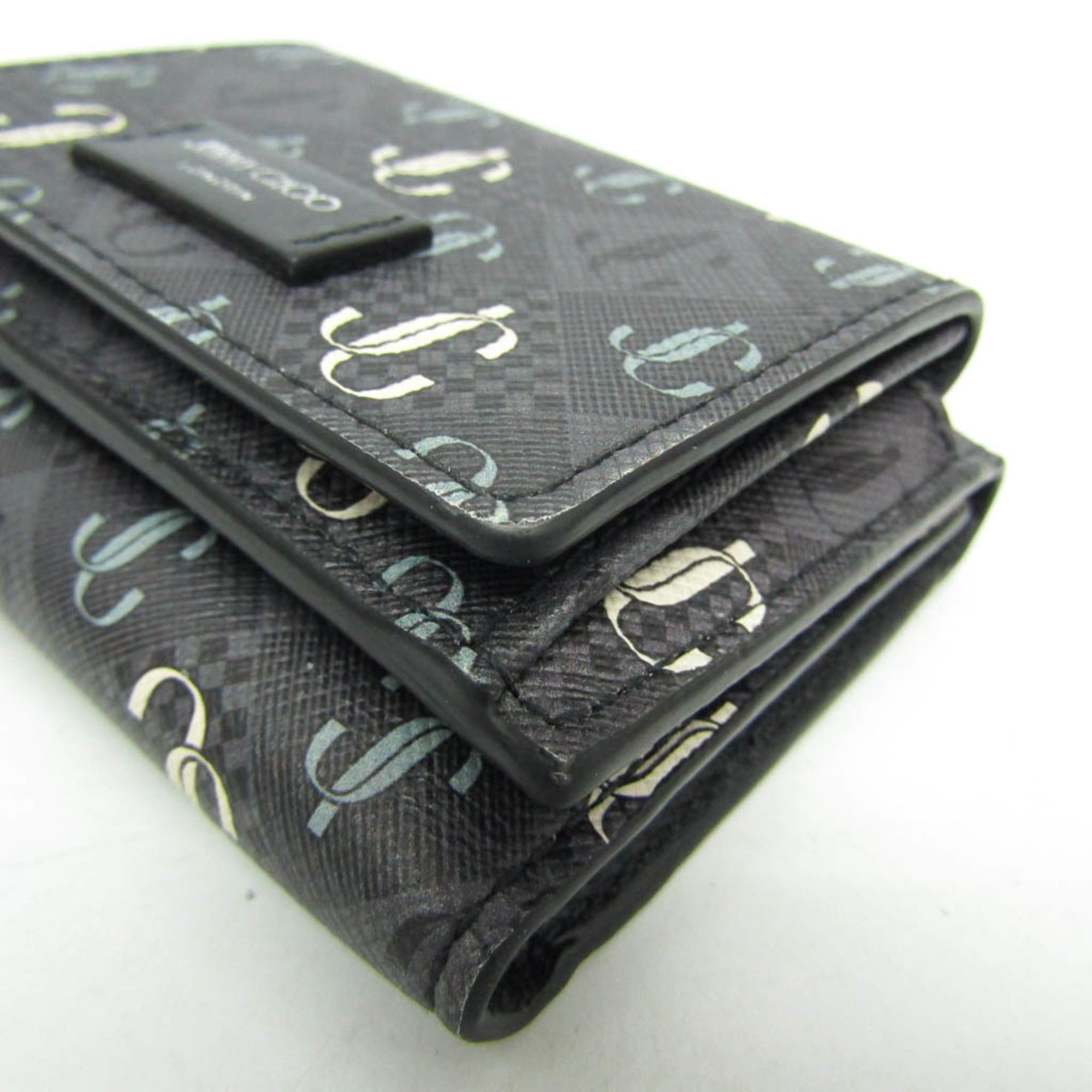 Jimmy Choo Jimmy Choo JAYDEN Women,Men PVC,Leather Wallet (tri-fold) Dark Gray Size ONE SIZE - 8 Thumbnail