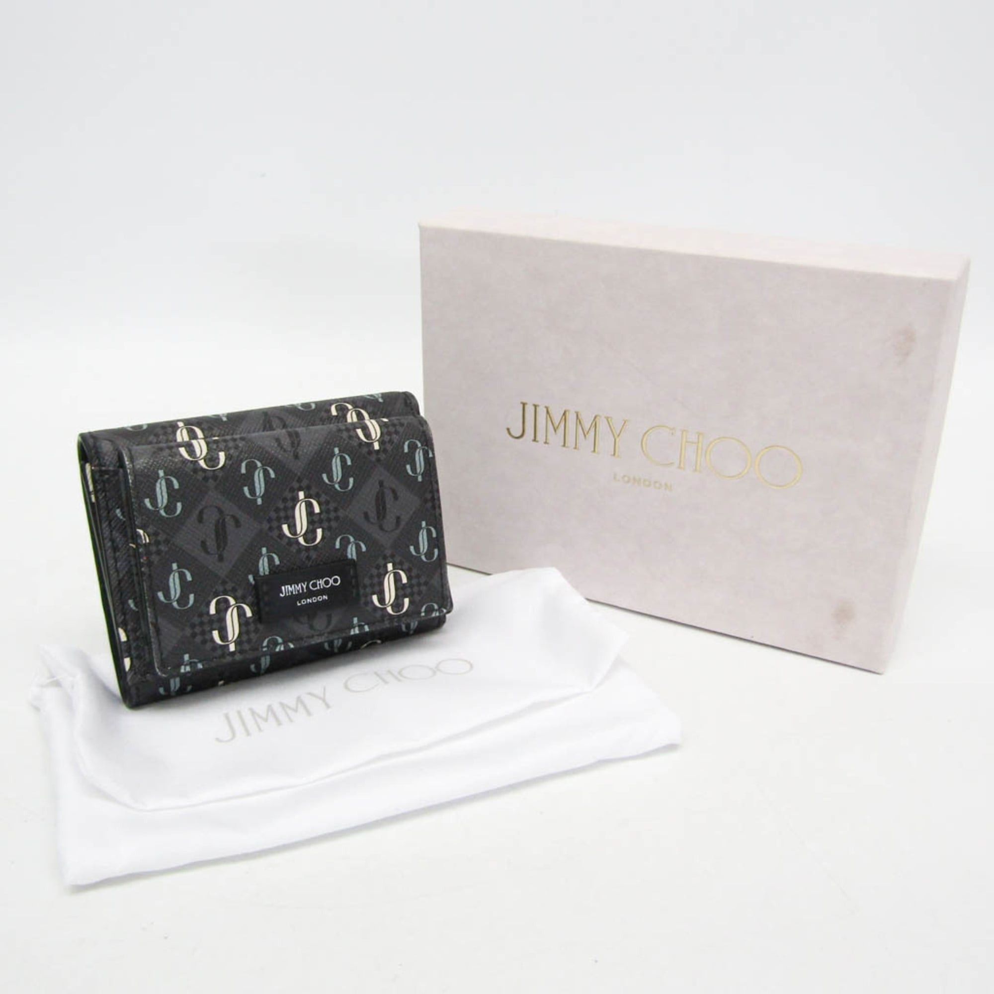 Jimmy Choo Jimmy Choo JAYDEN Women,Men PVC,Leather Wallet (tri-fold) Dark Gray Size ONE SIZE - 2 Thumbnail