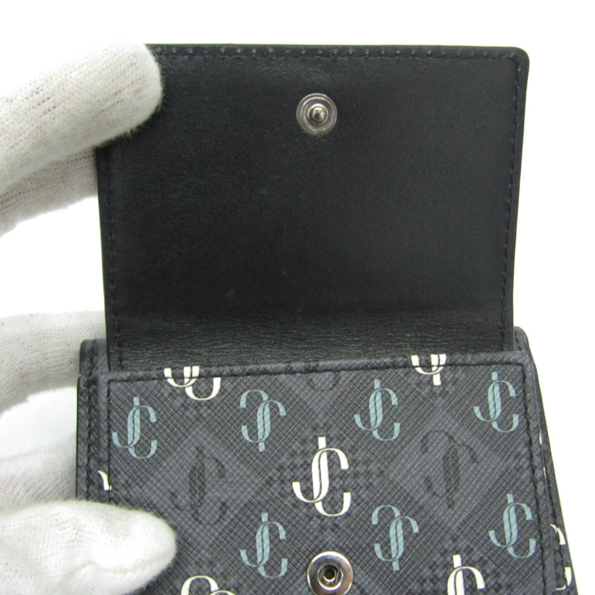 Jimmy Choo Jimmy Choo JAYDEN Women,Men PVC,Leather Wallet (tri-fold) Dark Gray Size ONE SIZE - 12 Thumbnail