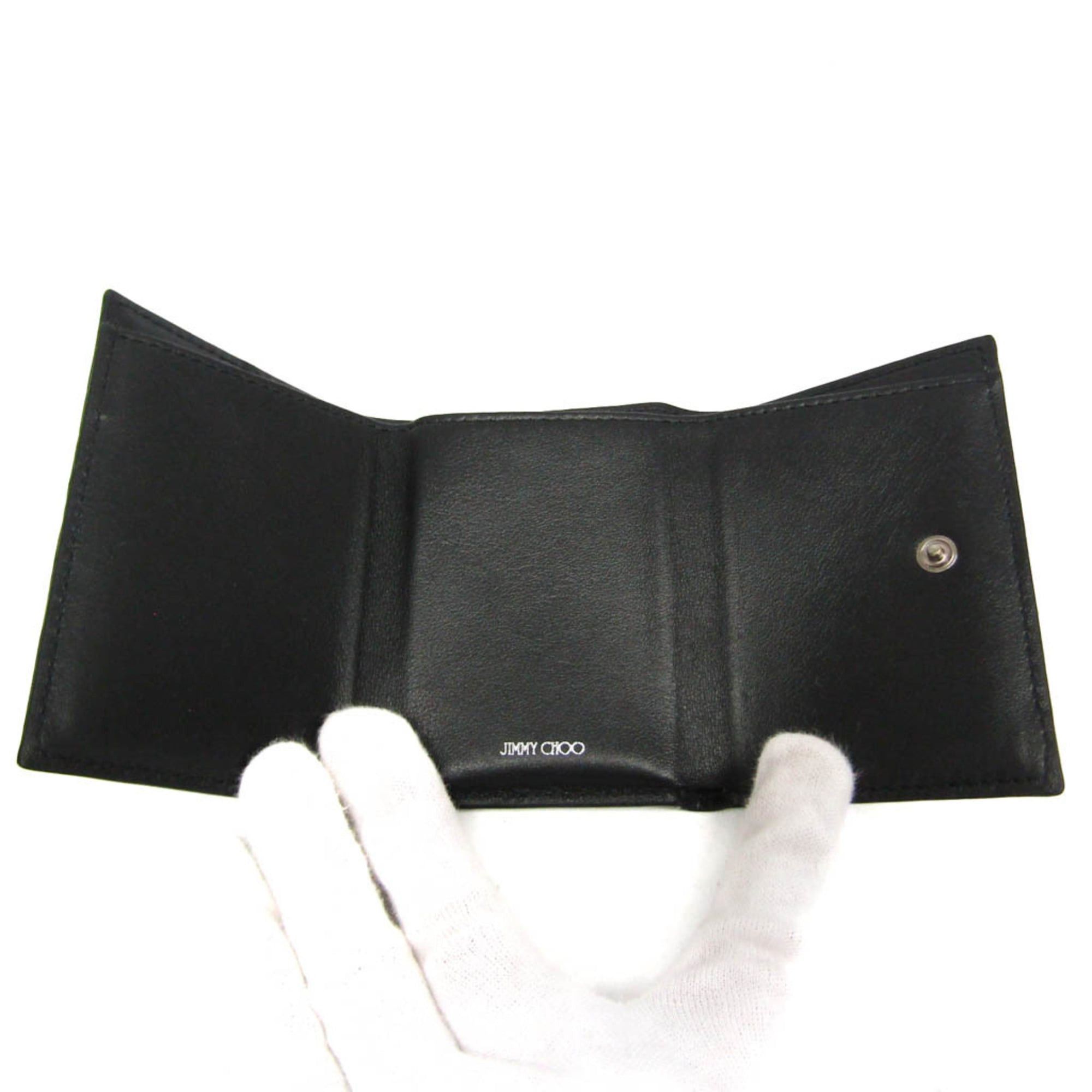 Jimmy Choo Jimmy Choo JAYDEN Women,Men PVC,Leather Wallet (tri-fold) Dark Gray Size ONE SIZE - 4 Thumbnail