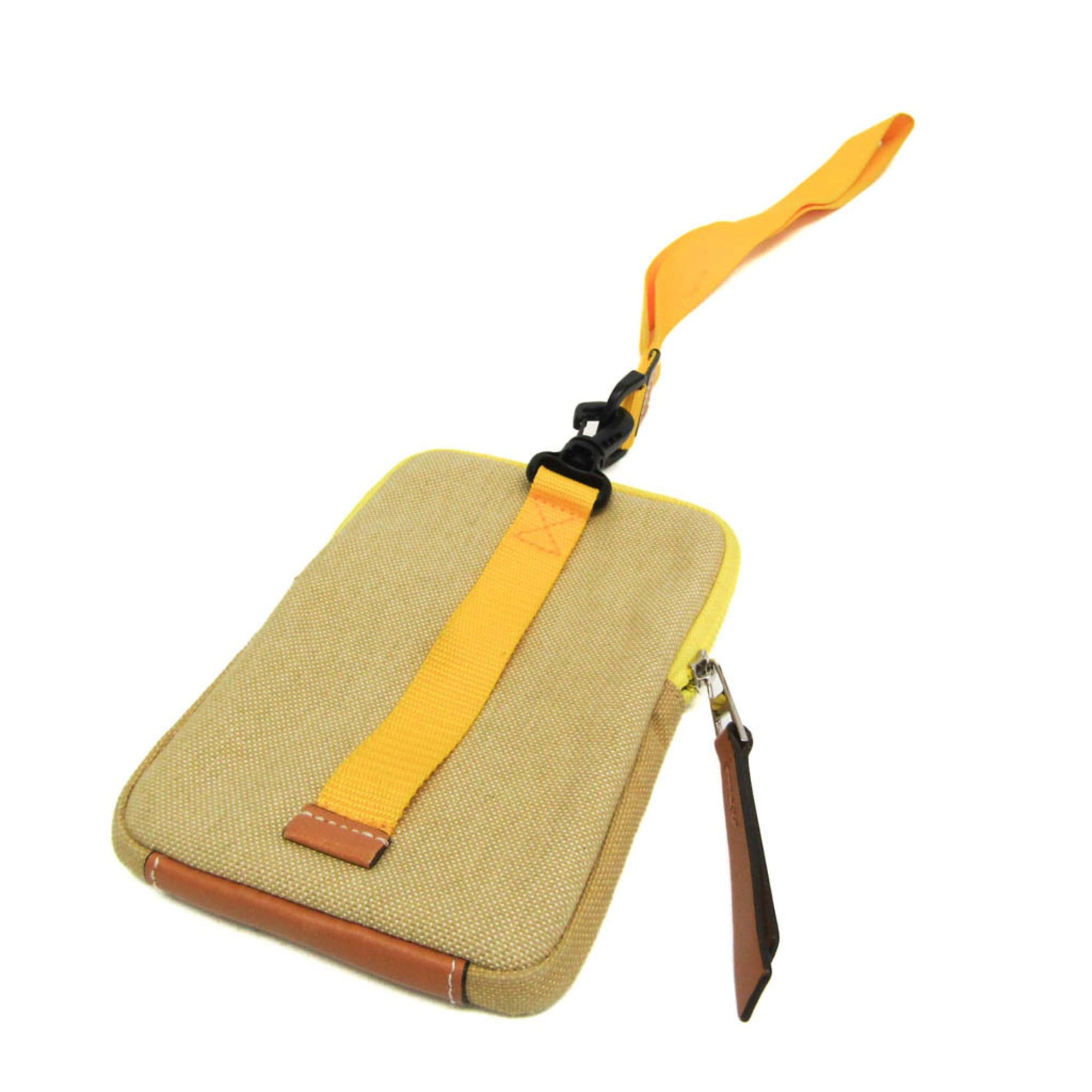 Loewe Loewe Eye Loewe Nature Men,Women Canvas Pouch Beige,Yellow Size ONE SIZE - 2 Thumbnail