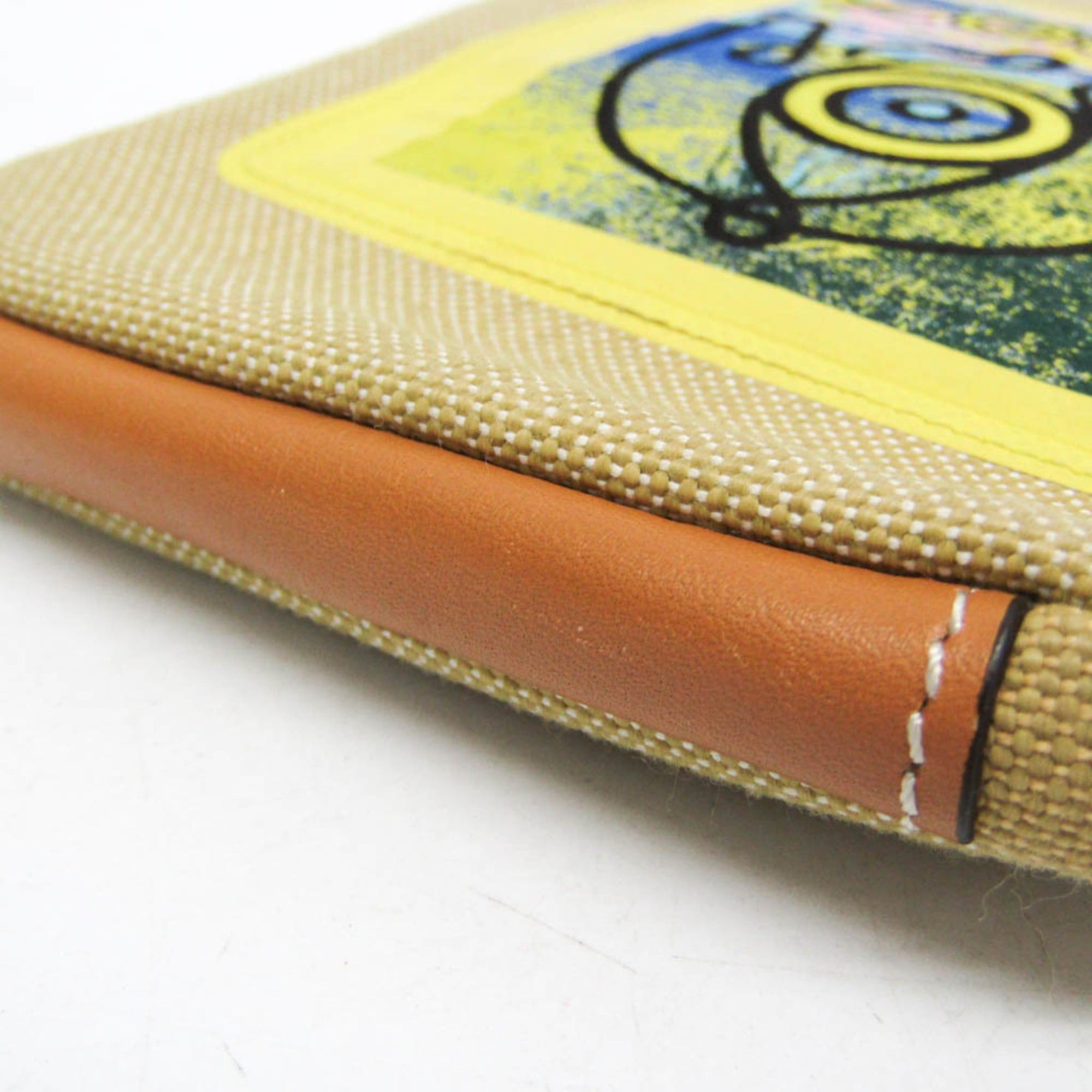 Loewe Loewe Eye Loewe Nature Men,Women Canvas Pouch Beige,Yellow Size ONE SIZE - 7 Thumbnail