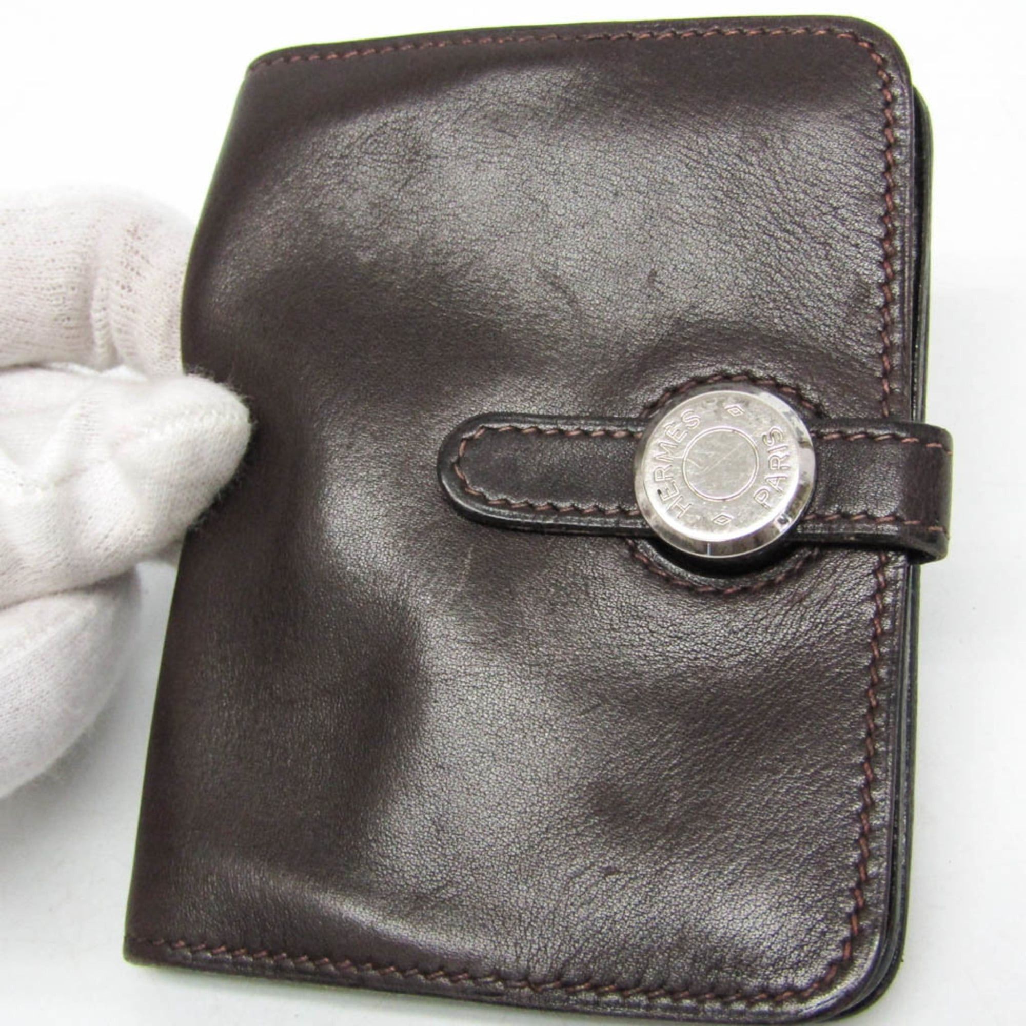 Hermes Hermes Dogon Swift Leather Card Case Dark Brown Size ONE SIZE - 5 Thumbnail