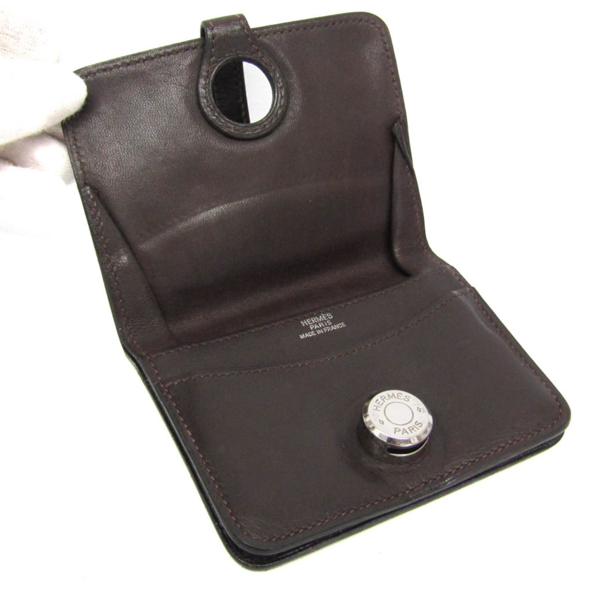 Hermes Hermes Dogon Swift Leather Card Case Dark Brown Size ONE SIZE - 3 Thumbnail