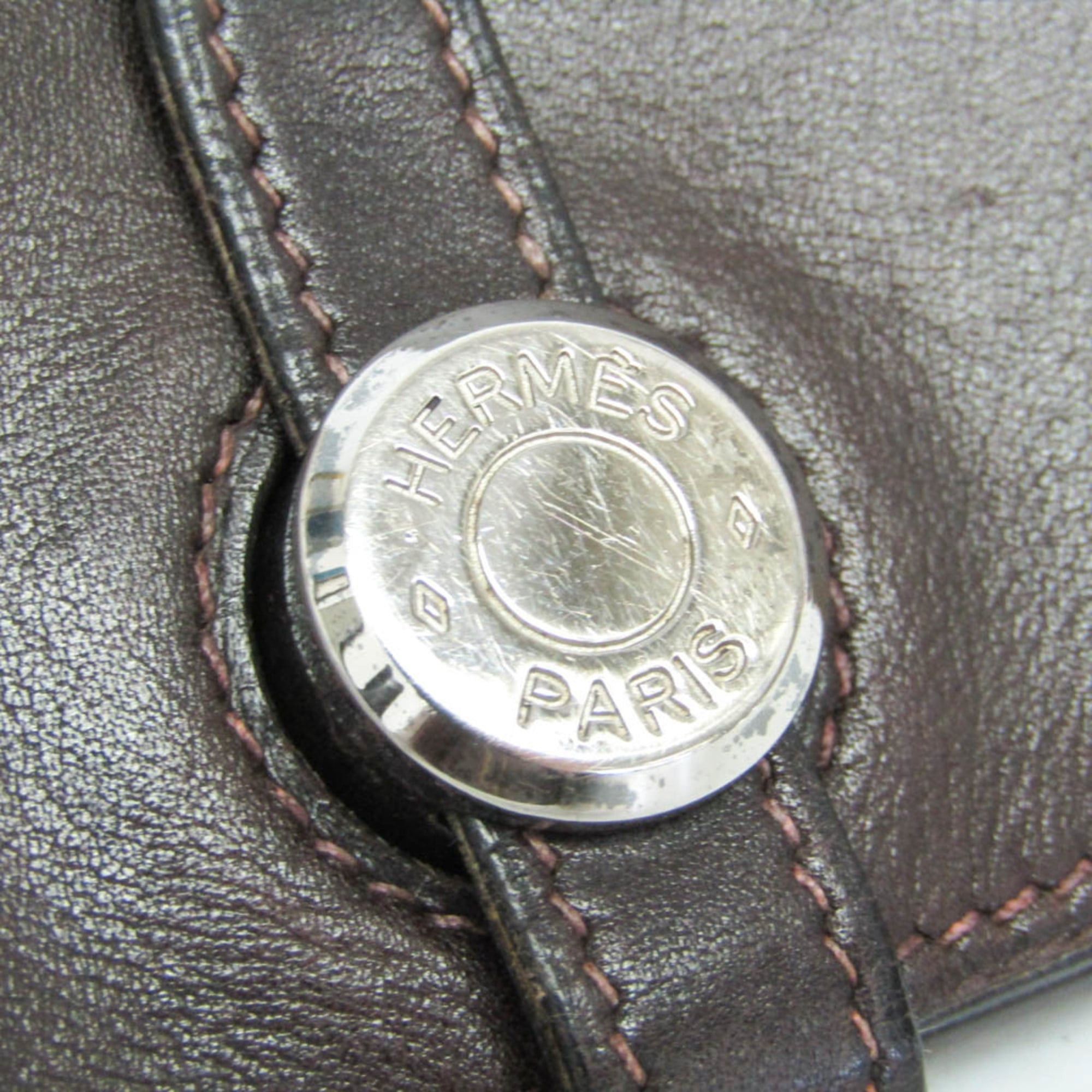 Hermes Hermes Dogon Swift Leather Card Case Dark Brown Size ONE SIZE - 9 Thumbnail