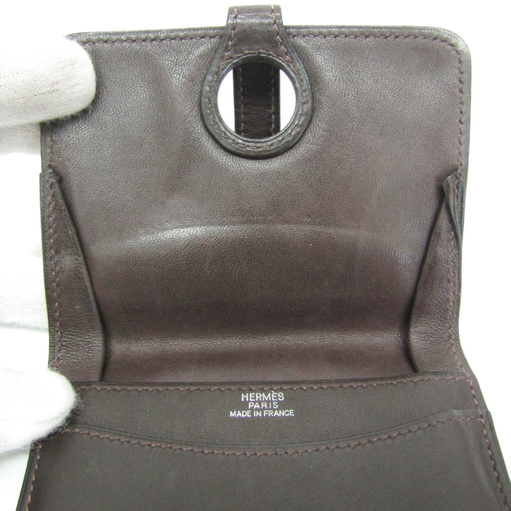 Hermes Hermes Dogon Swift Leather Card Case Dark Brown Size ONE SIZE - 12 Thumbnail