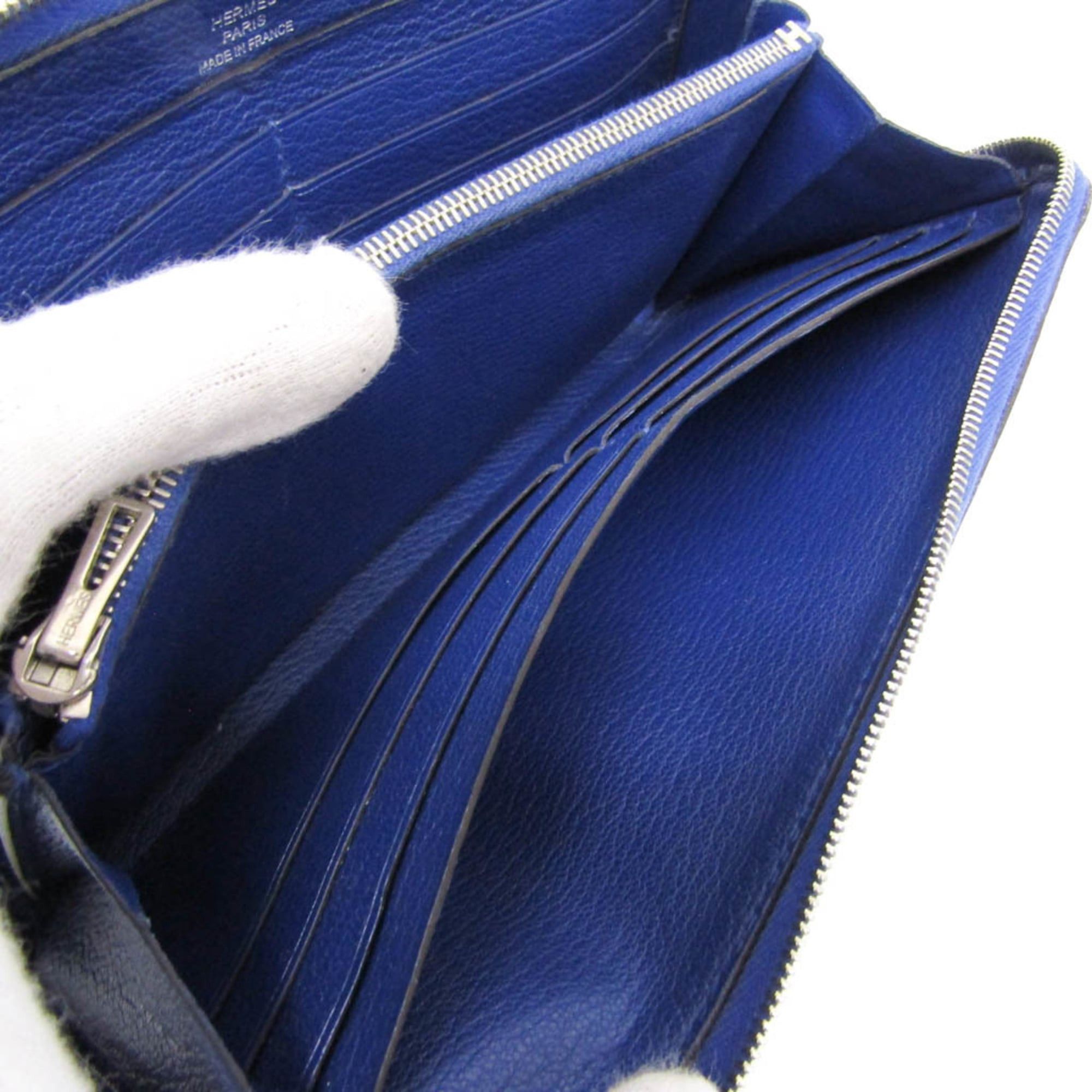 Hermes Hermes Azap Long Classic Men,Women Taurillon Clemence Leather Long Wallet (bi-fold) Navy Size ONE SIZE - 11 Thumbnail