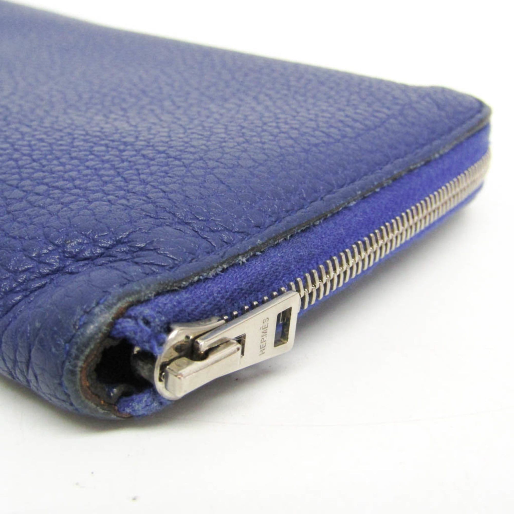 Hermes Hermes Azap Long Classic Men,Women Taurillon Clemence Leather Long Wallet (bi-fold) Navy Size ONE SIZE - 6 Thumbnail