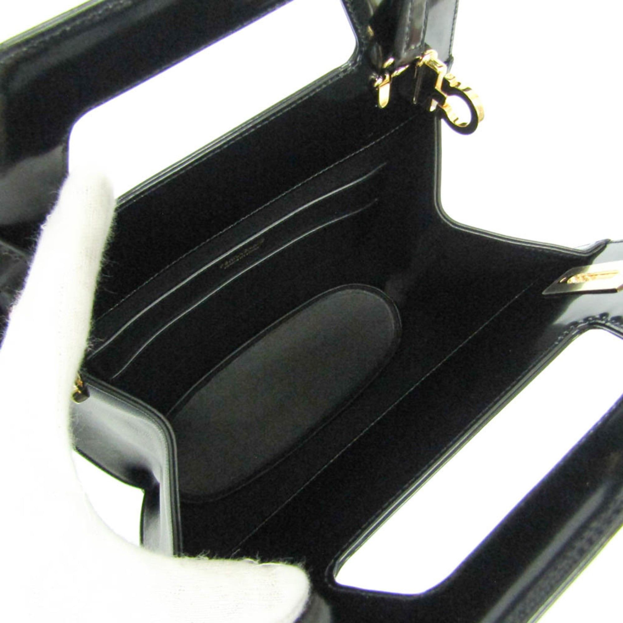 Salvatore Ferragamo Salvatore Ferragamo Gancini Wanda DH-21 3483 Women's Leather Handbag,Shoulder Bag Black Size ONE SIZE - 4 Thumbnail