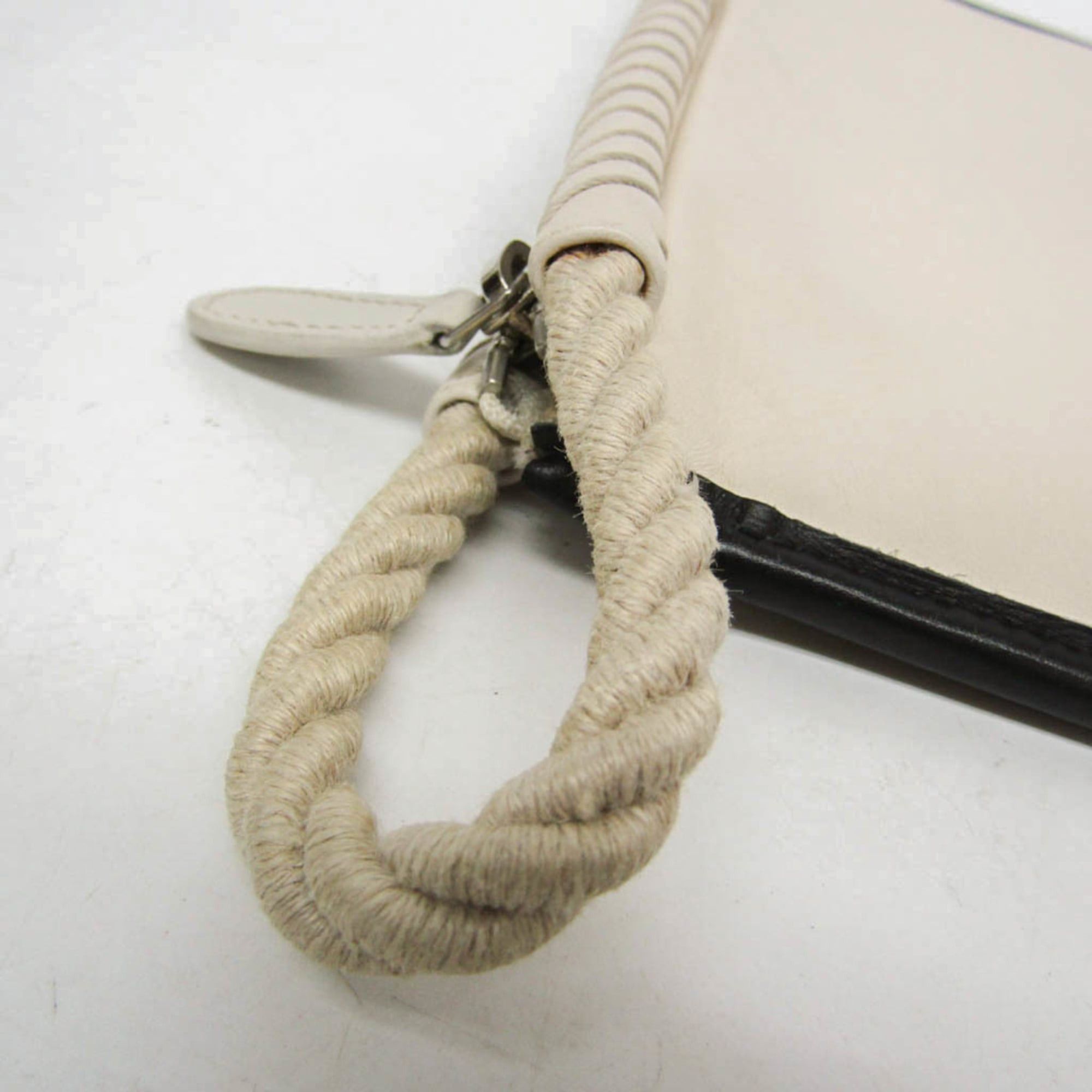 Balenciaga Balenciaga 427443 Men,Women Leather Clutch Bag Black,Off-white Size ONE SIZE - 7 Thumbnail