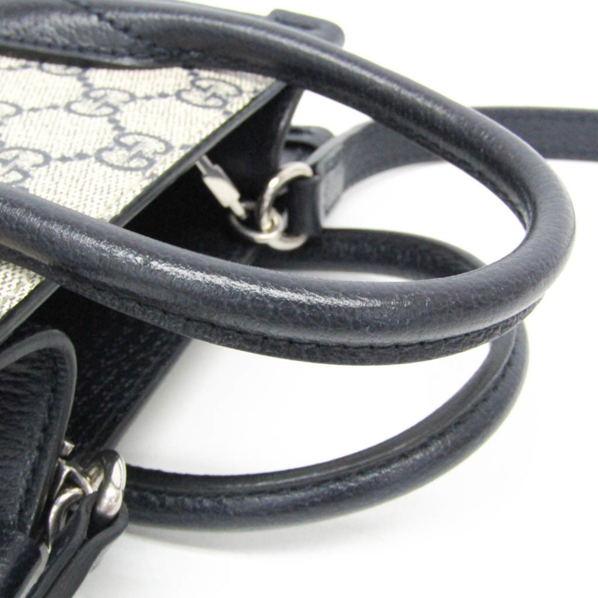 Gucci Gucci Interlocking G 671623 Women's Leather,GG Supreme Handbag,Shoulder Bag Beige,Navy Size ONE SIZE - 7 Thumbnail