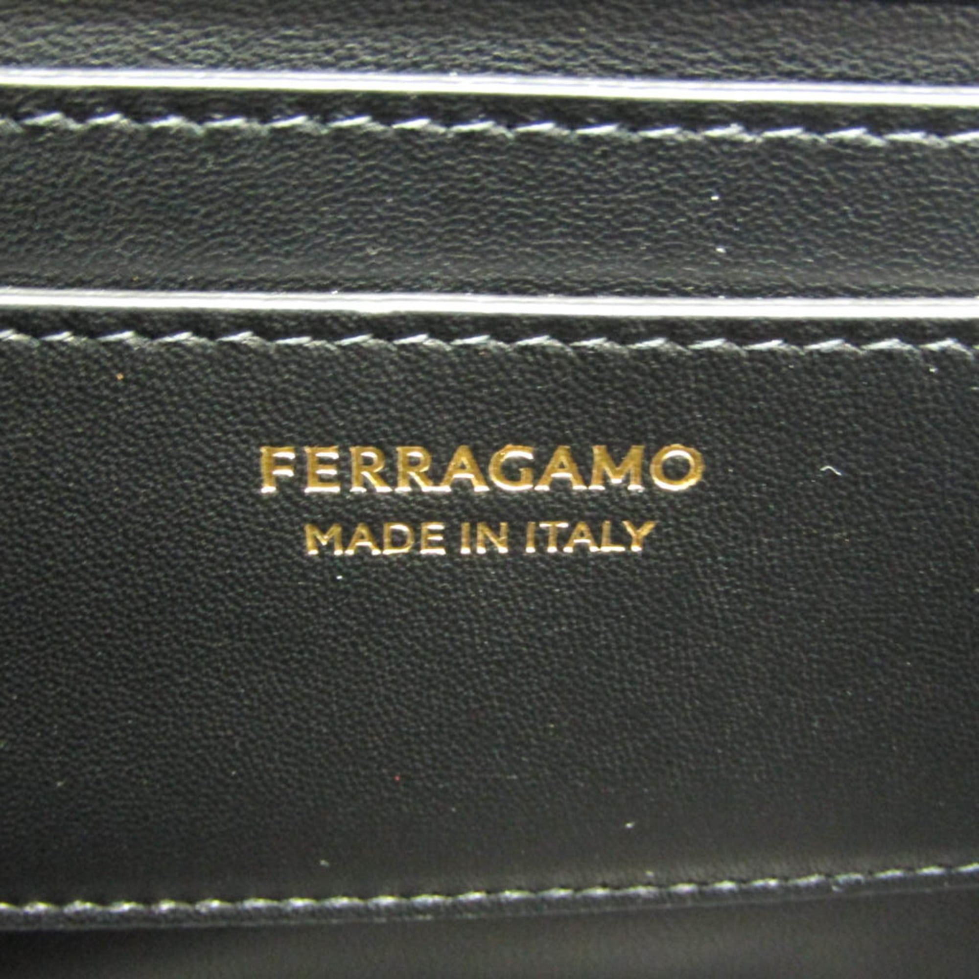Salvatore Ferragamo Salvatore Ferragamo Gancini Wanda AU-21 3485 Women's Leather Handbag,Shoulder Bag Black Size ONE SIZE - 11 Thumbnail