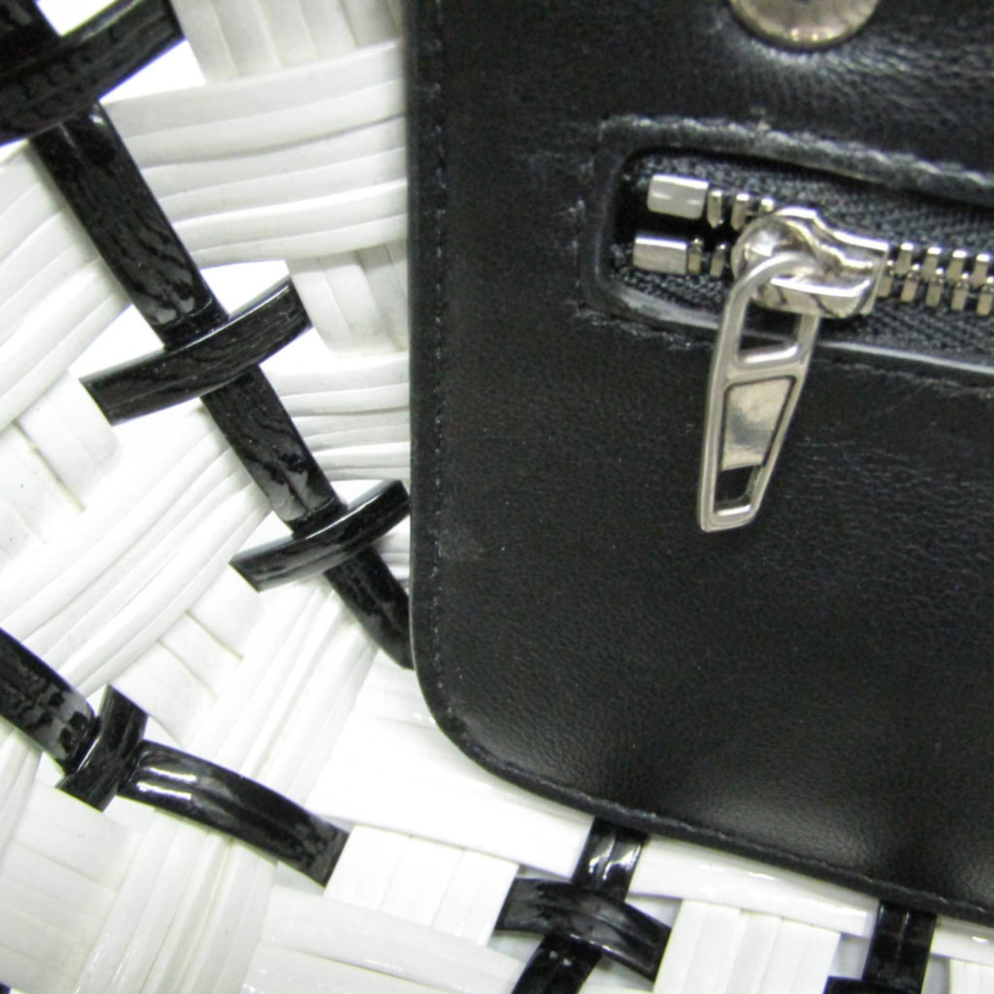 Balenciaga Balenciaga Bistro XXS 678028 Women's Leather Handbag,Shoulder Bag Black,White Size ONE SIZE - 13 Thumbnail