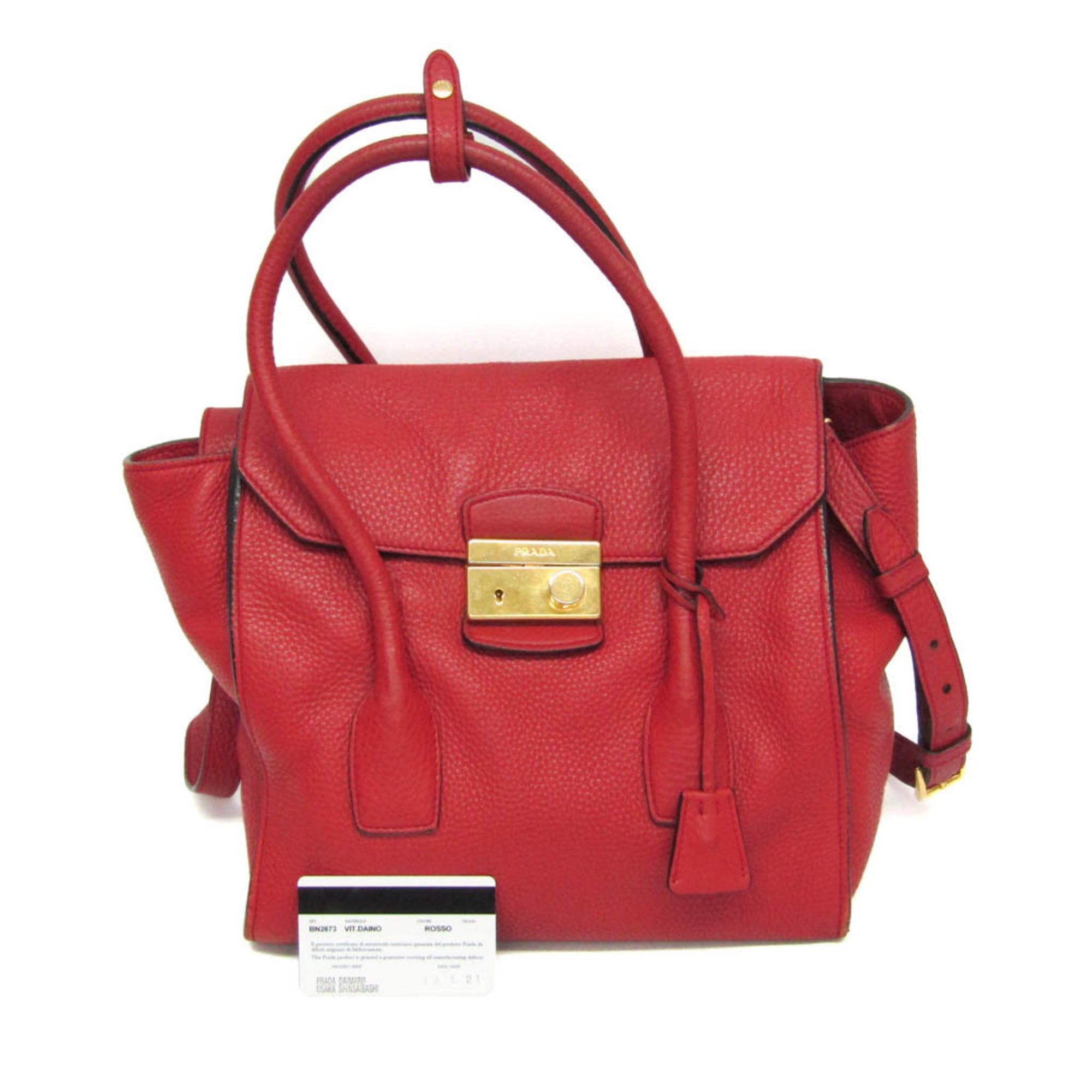 Prada Prada VIT DAINO BN2673 Women's Leather Handbag,Shoulder Bag Red Color Size ONE SIZE - 2 Thumbnail