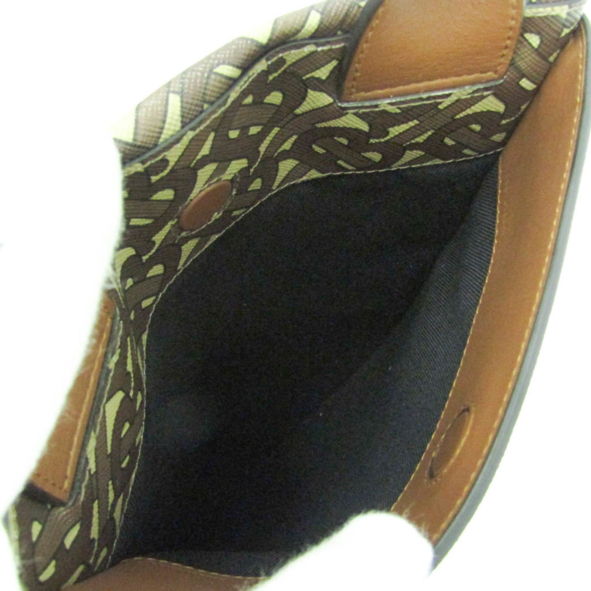 Burberry Burberry TB Monogram Men,Women PVC,Leather Clutch Bag,Handbag Brown Size ONE SIZE - 3 Thumbnail