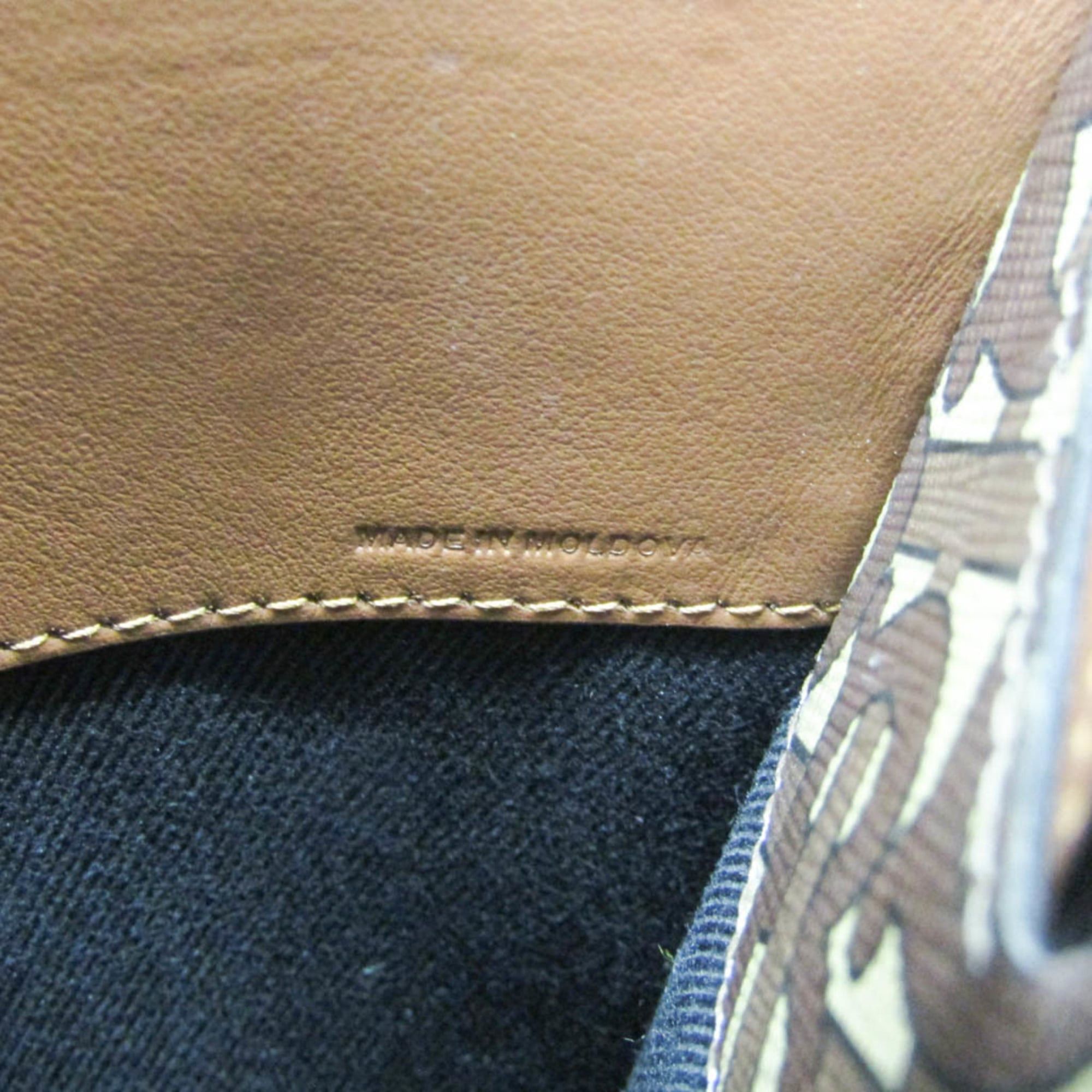 Burberry Burberry TB Monogram Men,Women PVC,Leather Clutch Bag,Handbag Brown Size ONE SIZE - 15 Thumbnail