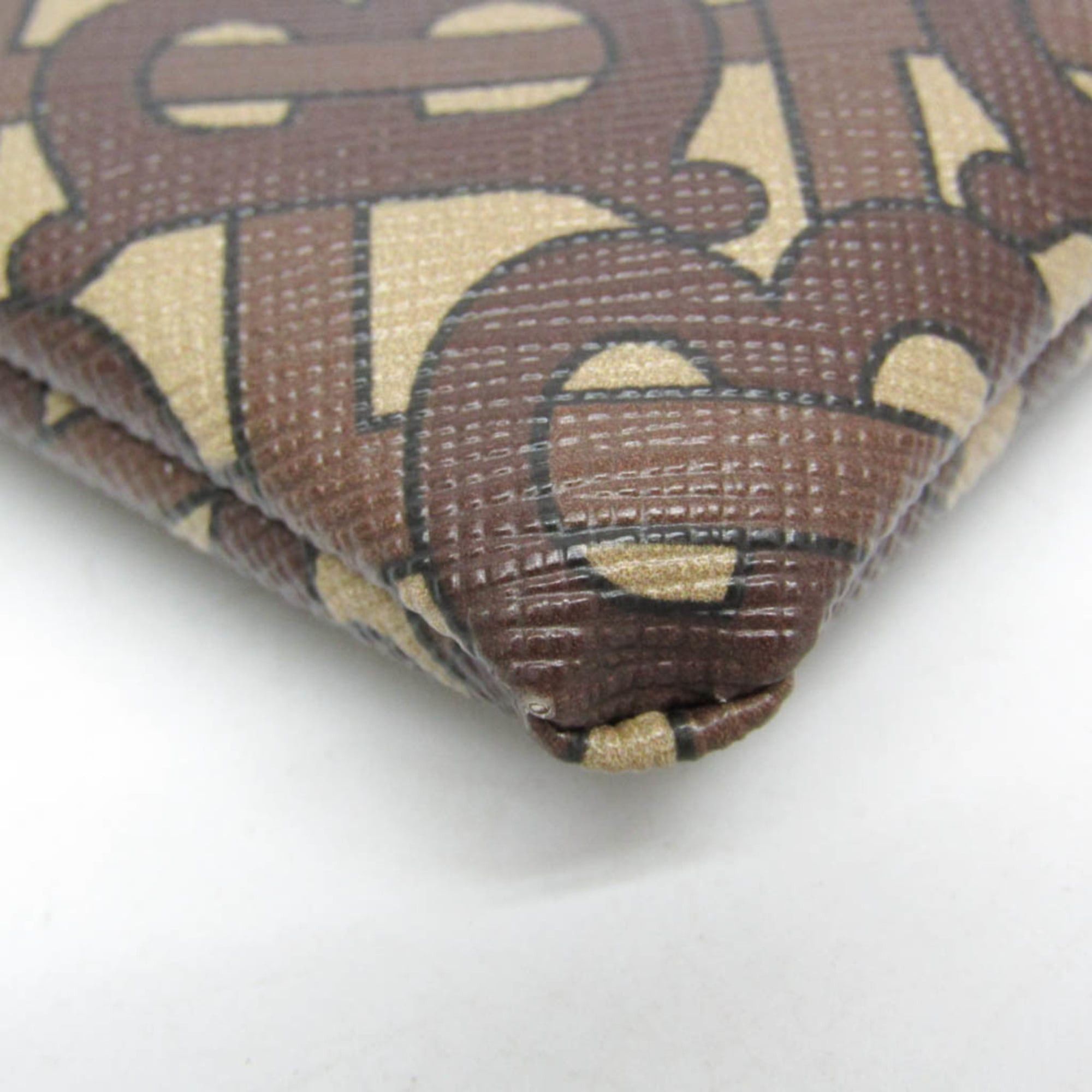 Burberry Burberry TB Monogram Men,Women PVC,Leather Clutch Bag,Handbag Brown Size ONE SIZE - 5 Thumbnail