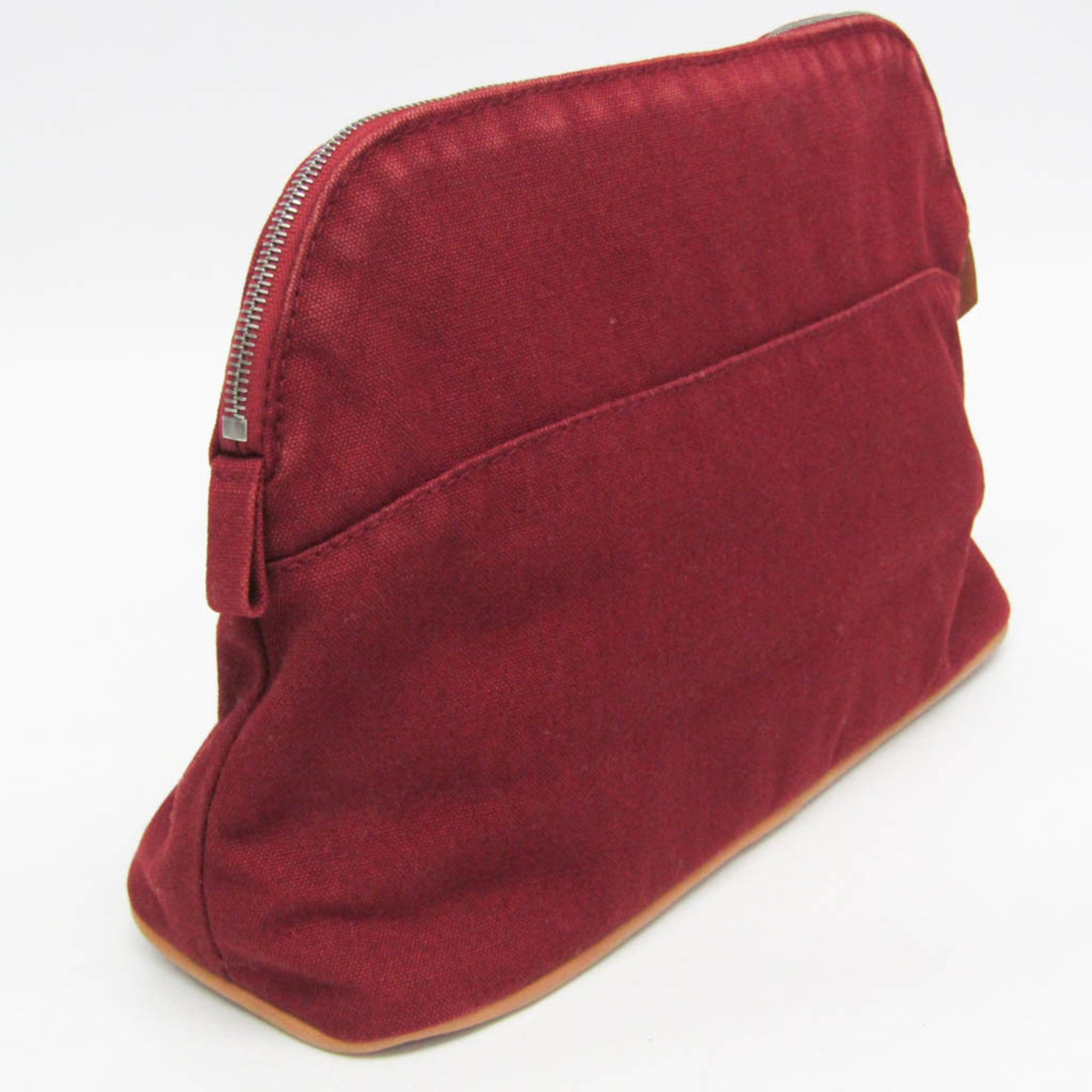 Hermes Hermes Bolide MM Women's Cotton,Leather Pouch Bordeaux,Brown Size ONE SIZE - 6 Thumbnail