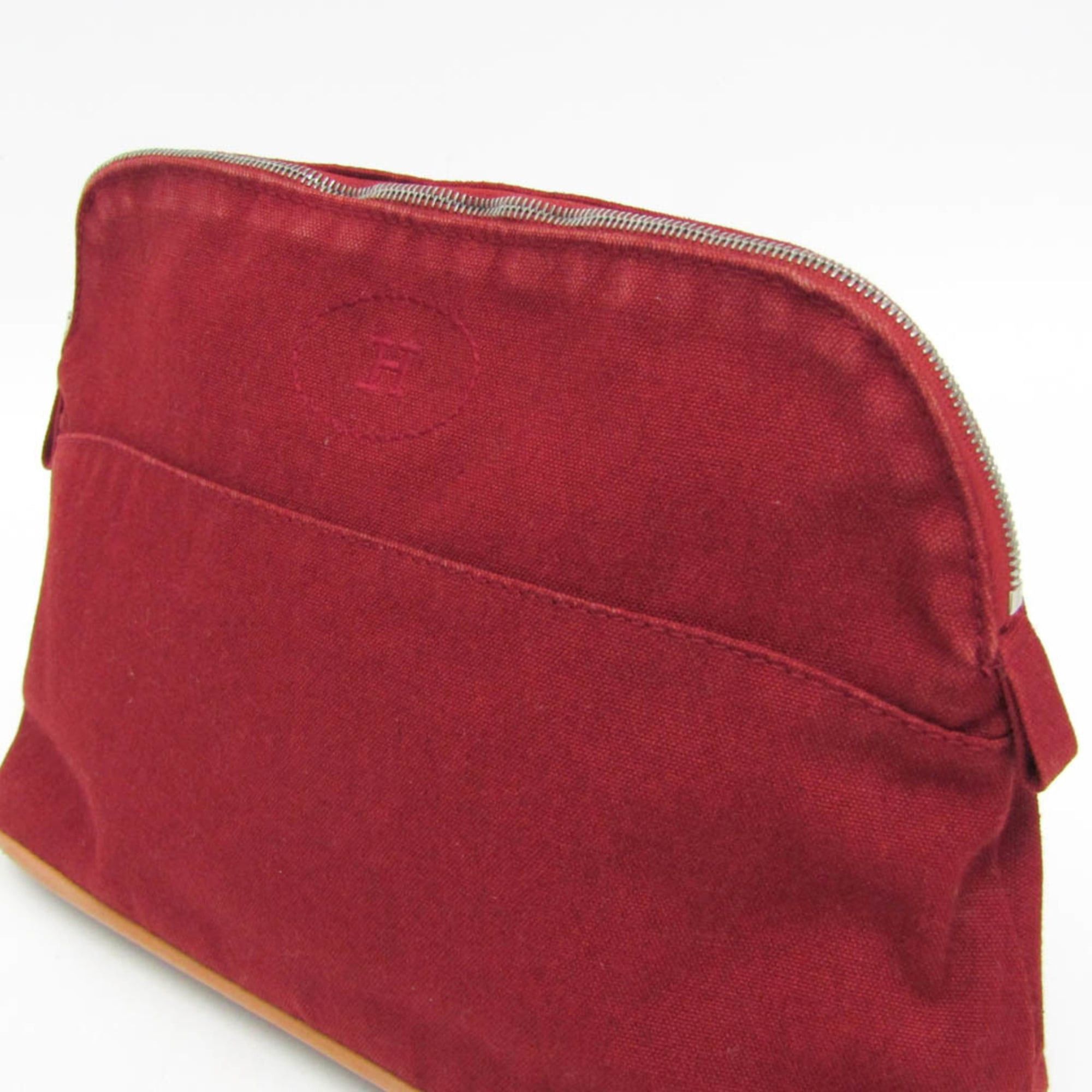 Hermes Hermes Bolide MM Women's Cotton,Leather Pouch Bordeaux,Brown Size ONE SIZE - 7 Thumbnail