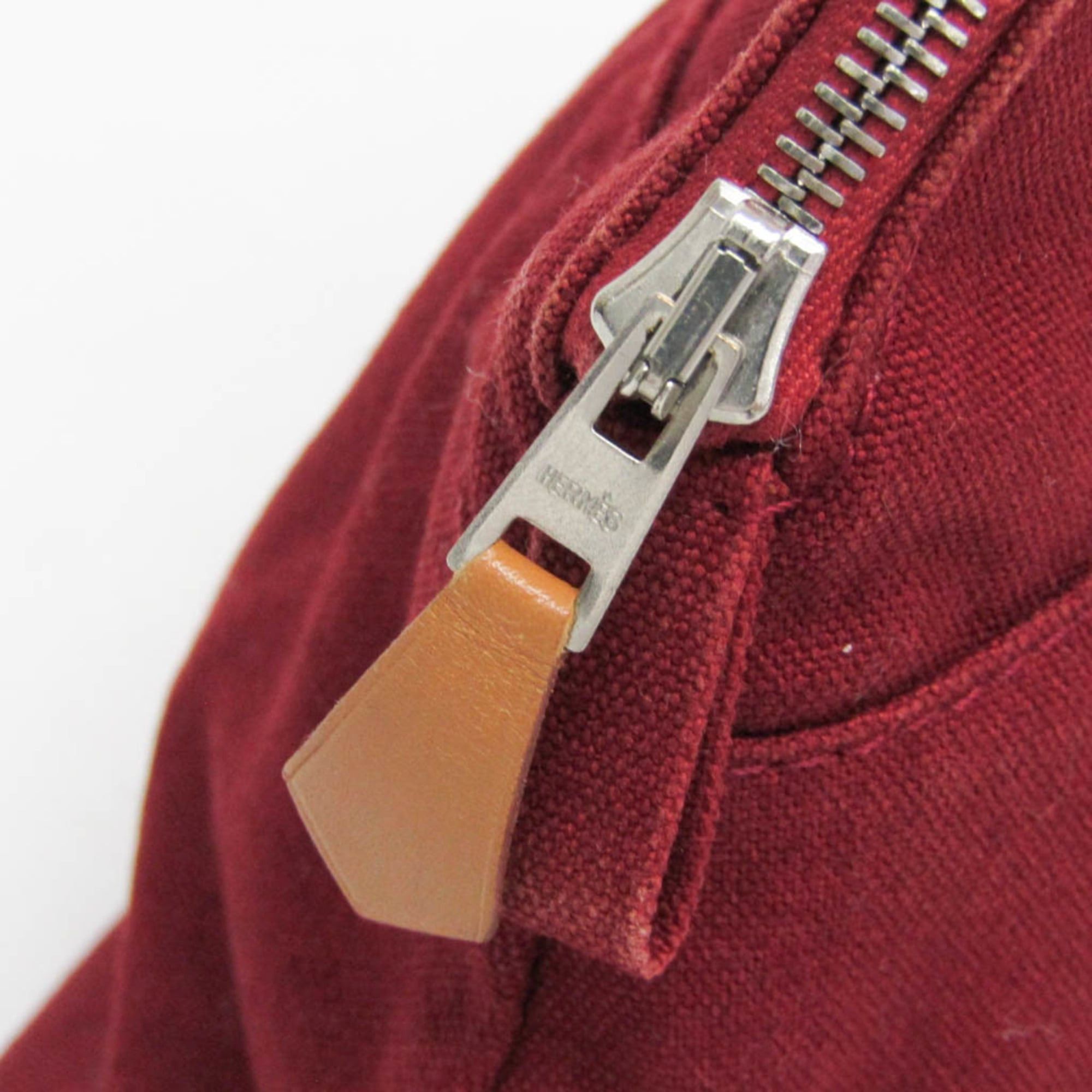 Hermes Hermes Bolide MM Women's Cotton,Leather Pouch Bordeaux,Brown Size ONE SIZE - 9 Thumbnail