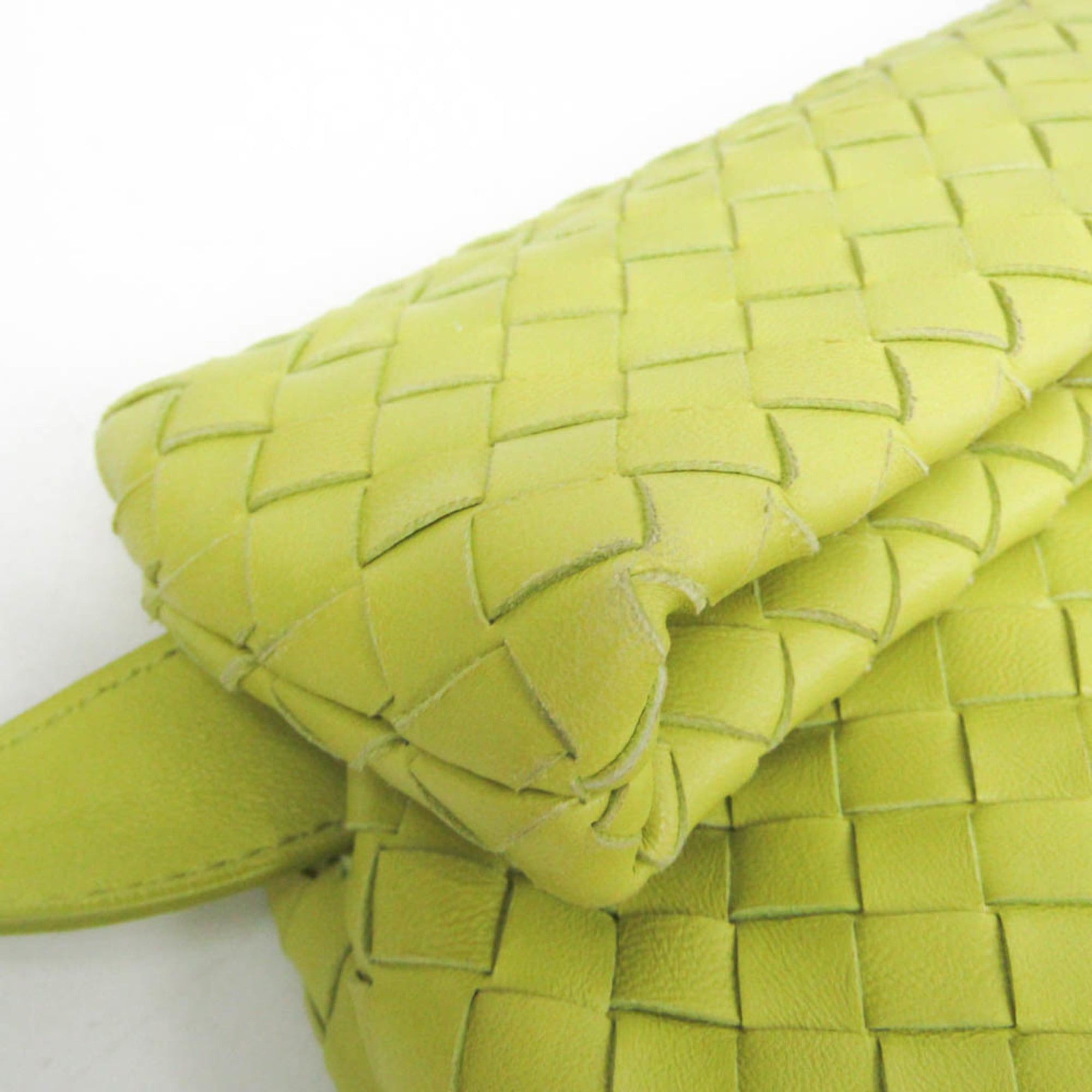 Bottega Veneta Bottega Veneta Intrecciato Fold 642637 Women,Men Leather Shoulder Bag Yellow Size ONE SIZE - 6 Thumbnail