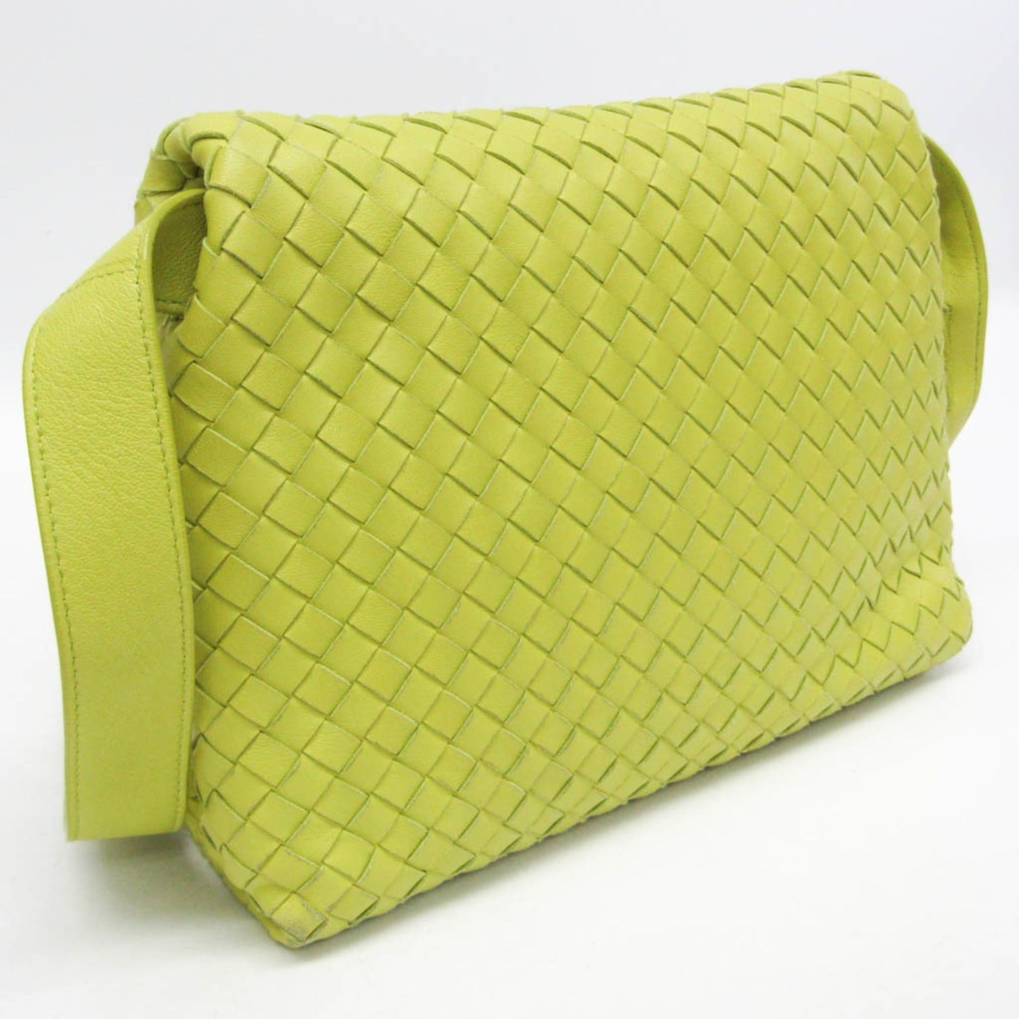 Bottega Veneta Bottega Veneta Intrecciato Fold 642637 Women,Men Leather Shoulder Bag Yellow Size ONE SIZE - 10 Thumbnail