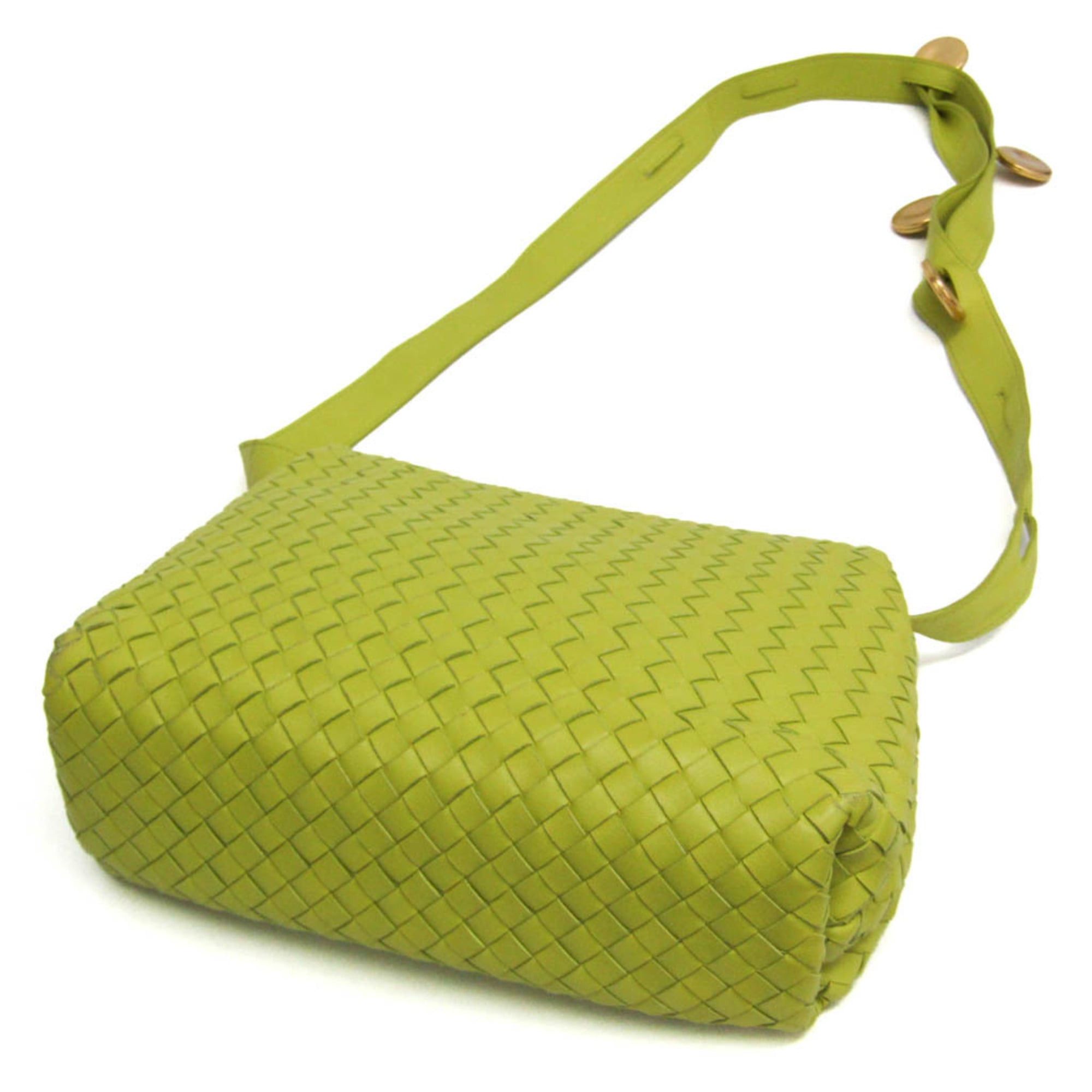 Bottega Veneta Bottega Veneta Intrecciato Fold 642637 Women,Men Leather Shoulder Bag Yellow Size ONE SIZE - 2 Thumbnail