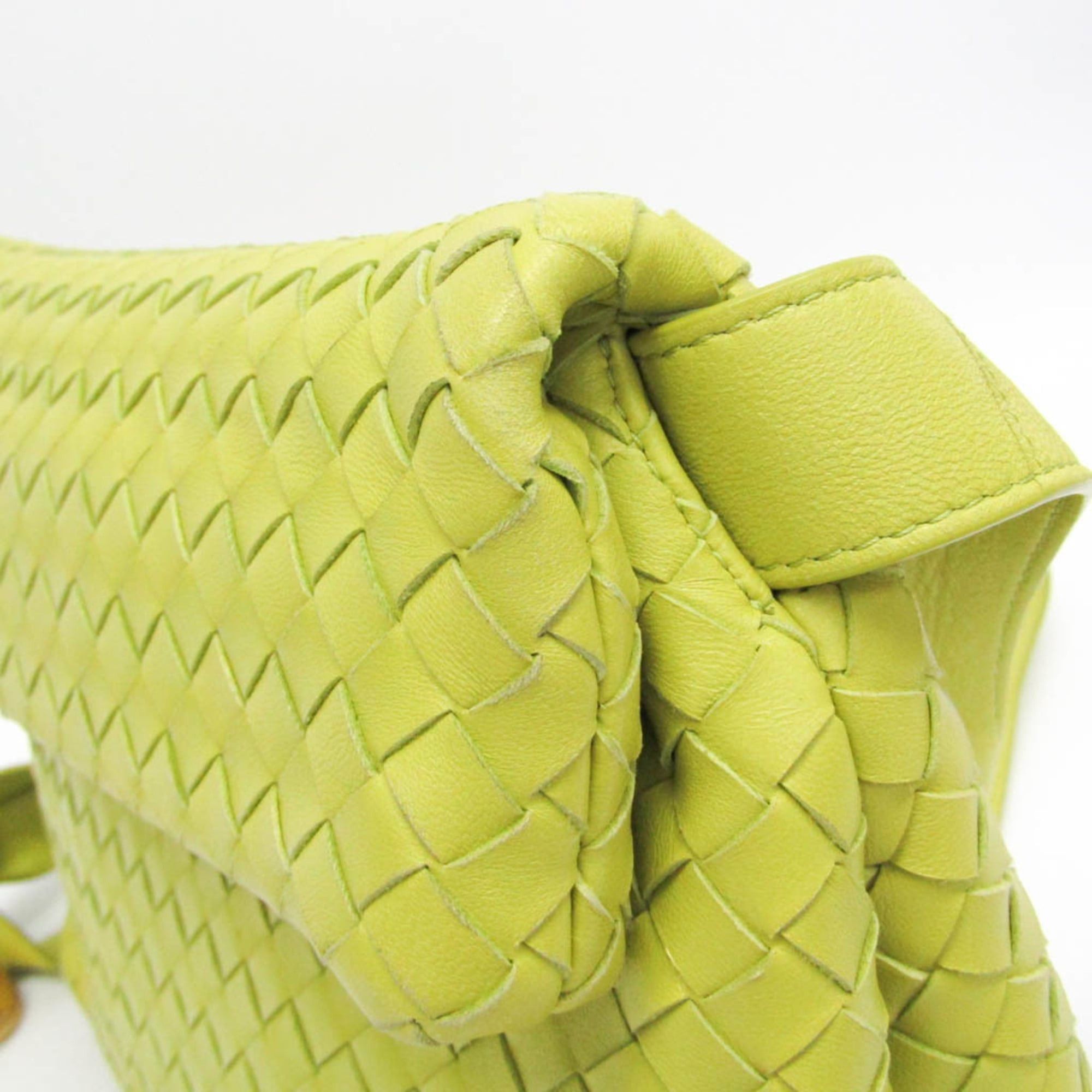 Bottega Veneta Bottega Veneta Intrecciato Fold 642637 Women,Men Leather Shoulder Bag Yellow Size ONE SIZE - 7 Thumbnail