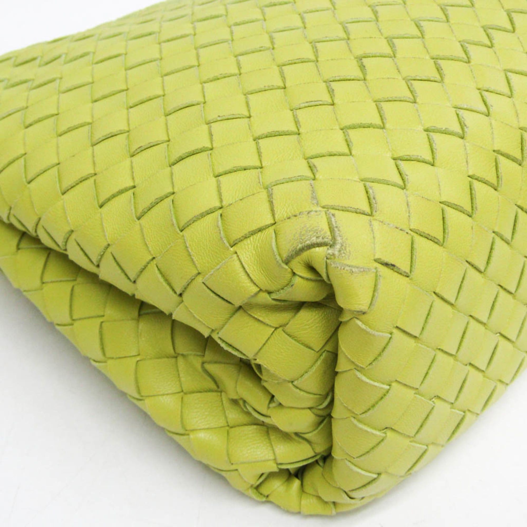 Bottega Veneta Bottega Veneta Intrecciato Fold 642637 Women,Men Leather Shoulder Bag Yellow Size ONE SIZE - 4 Thumbnail