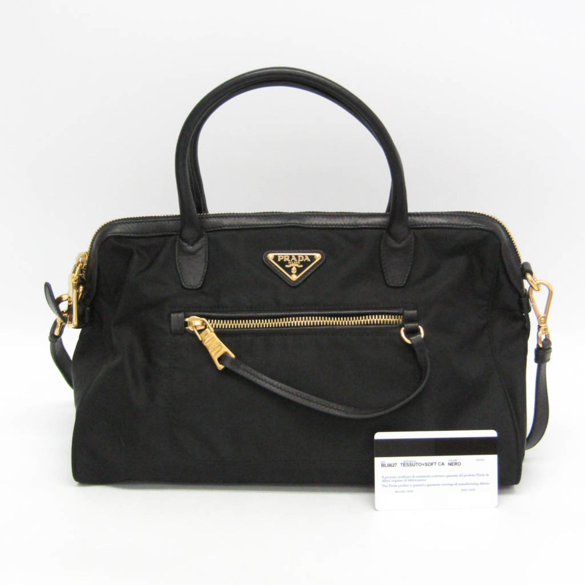 Prada Prada TESSUTO BL0627 Women's Nylon,Leather Handbag,Shoulder Bag Black Size ONE SIZE - 2 Thumbnail