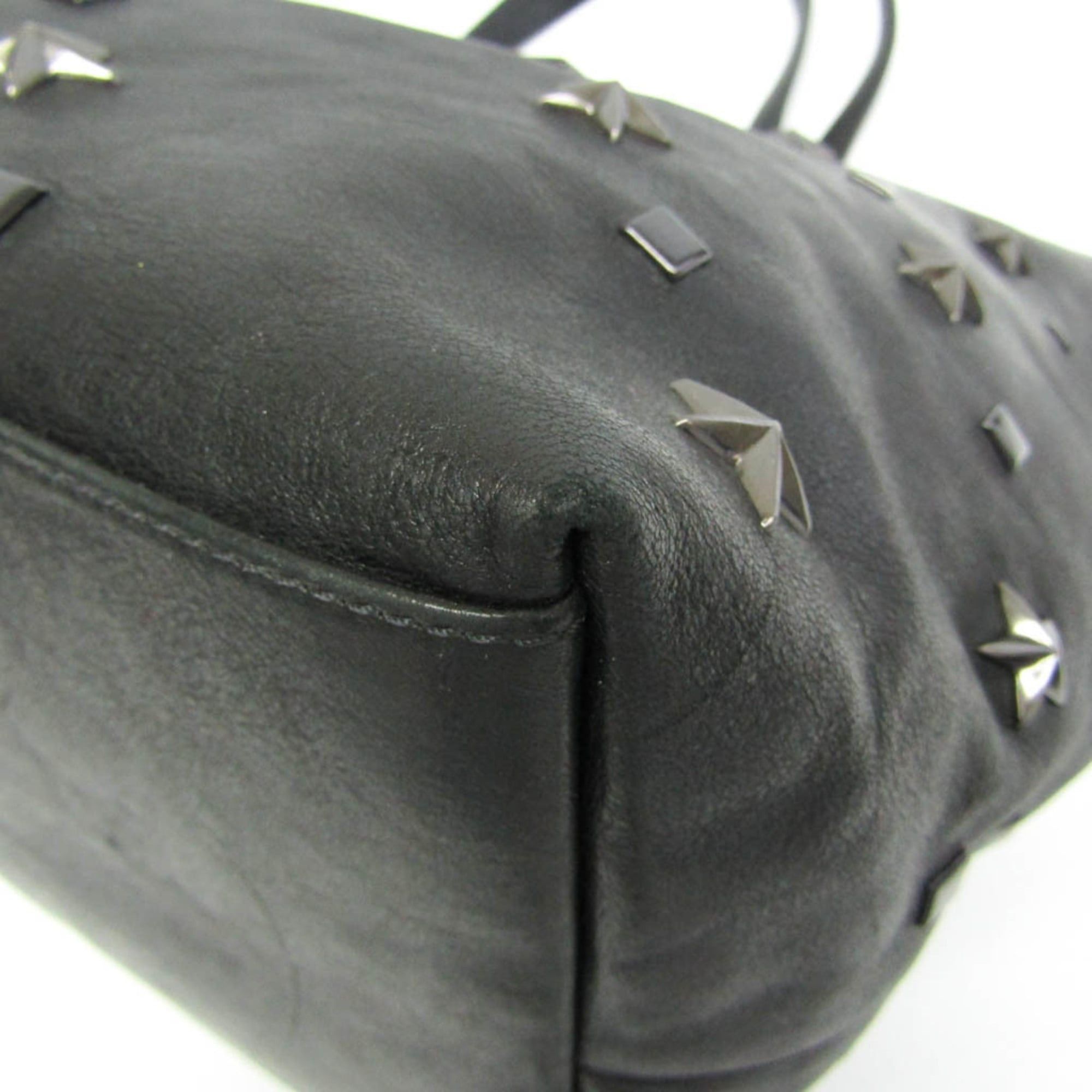 Jimmy Choo Jimmy Choo Pimlico Men,Women Leather Studded Tote Bag Black Size ONE SIZE - 5 Thumbnail