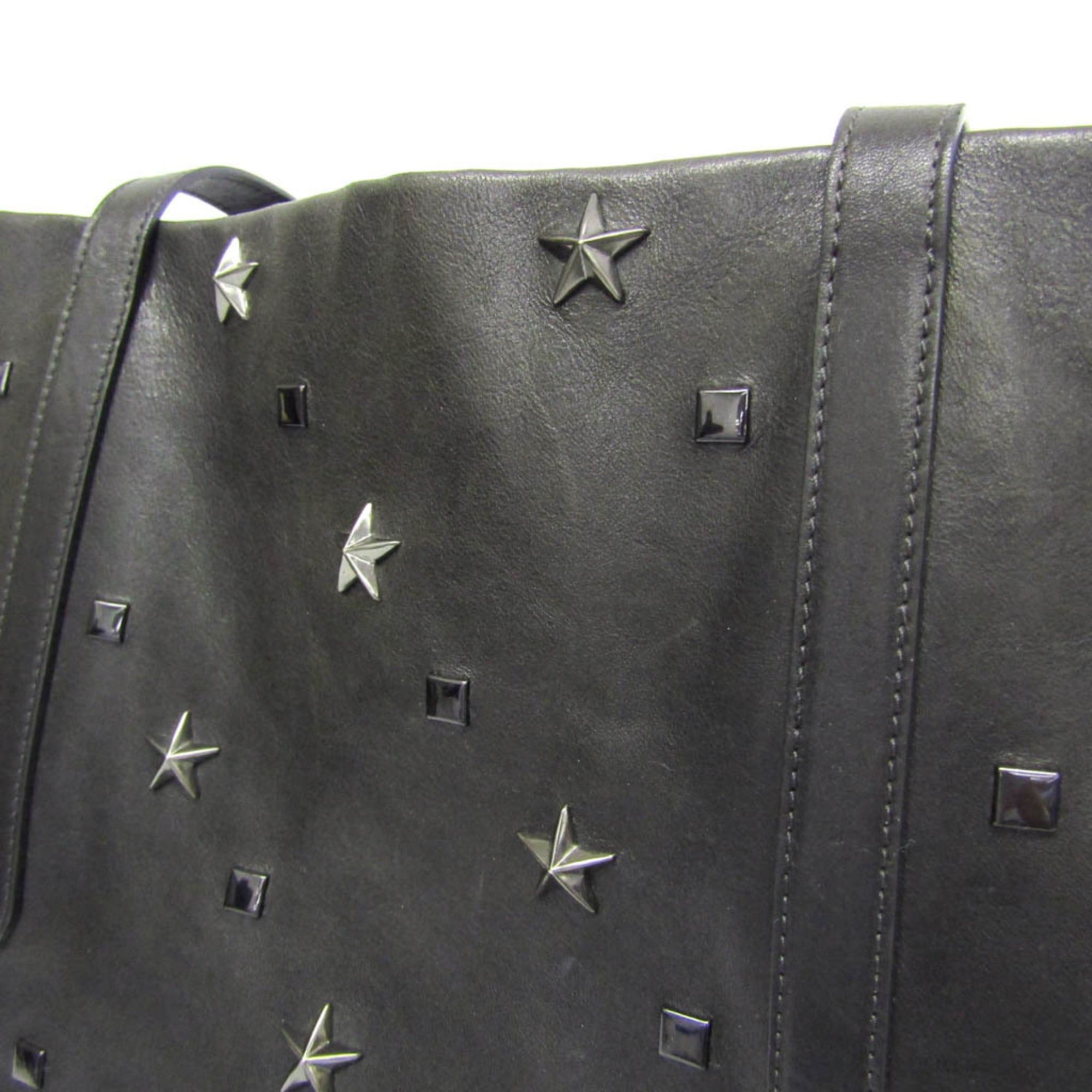 Jimmy Choo Jimmy Choo Pimlico Men,Women Leather Studded Tote Bag Black Size ONE SIZE - 6 Thumbnail