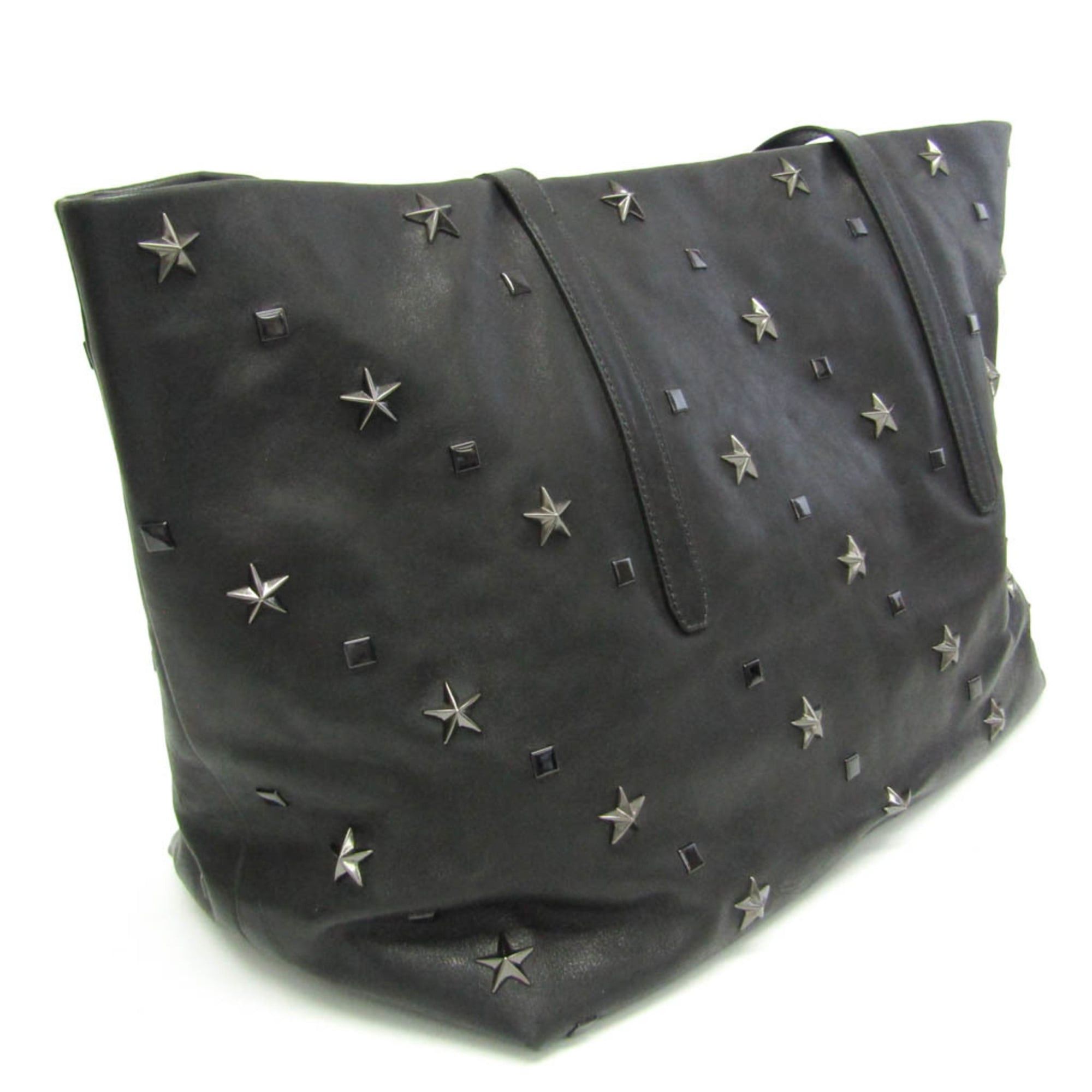 Jimmy Choo Jimmy Choo Pimlico Men,Women Leather Studded Tote Bag Black Size ONE SIZE - 11 Thumbnail