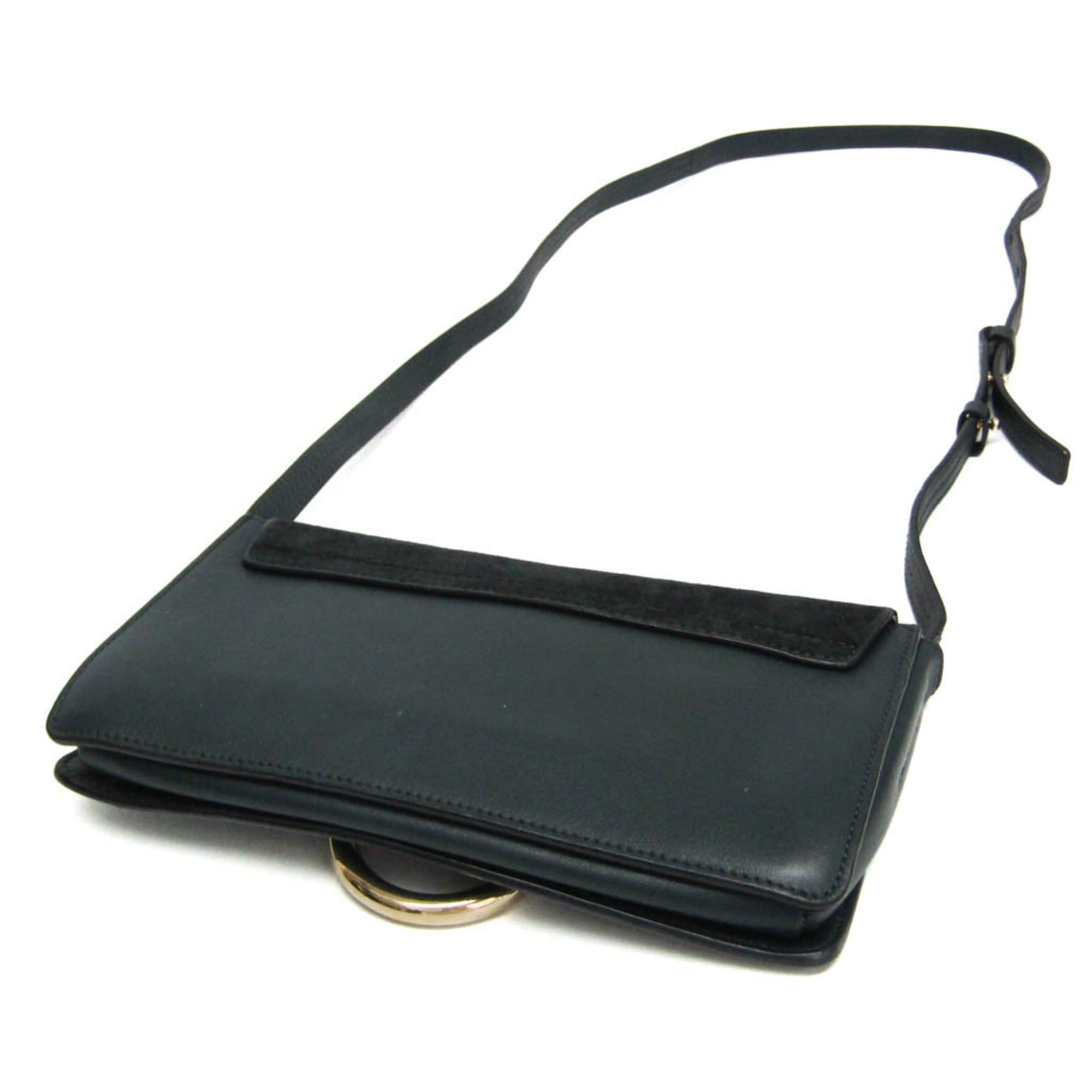 Chloe Chloé Faye Women's Leather,Suede Shoulder Bag Dark Green Size ONE SIZE - 2 Thumbnail