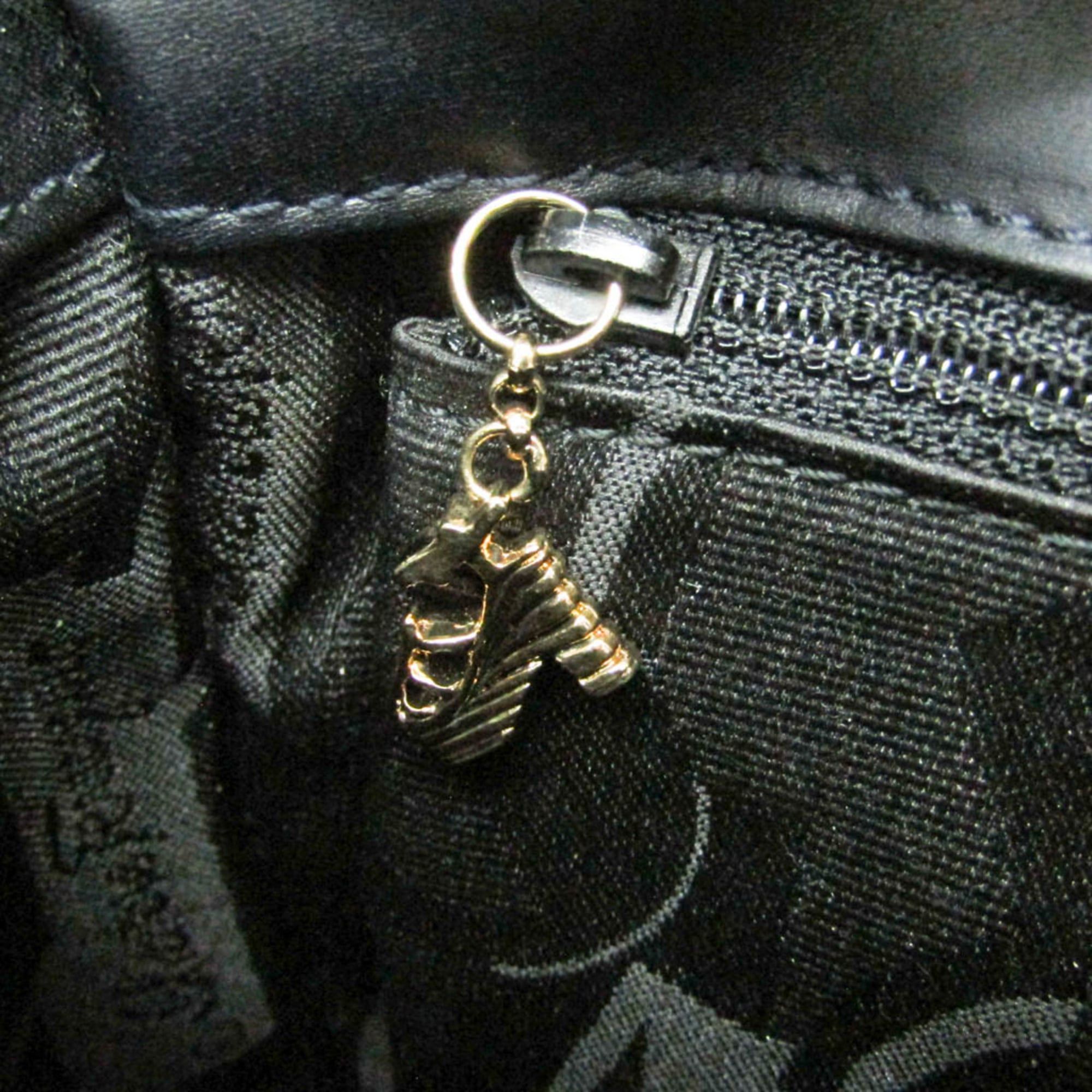 Salvatore Ferragamo Salvatore Ferragamo Icon Studs DQ-21 7187 Women's Leather Shoulder Bag Black Size ONE SIZE - 16 Thumbnail