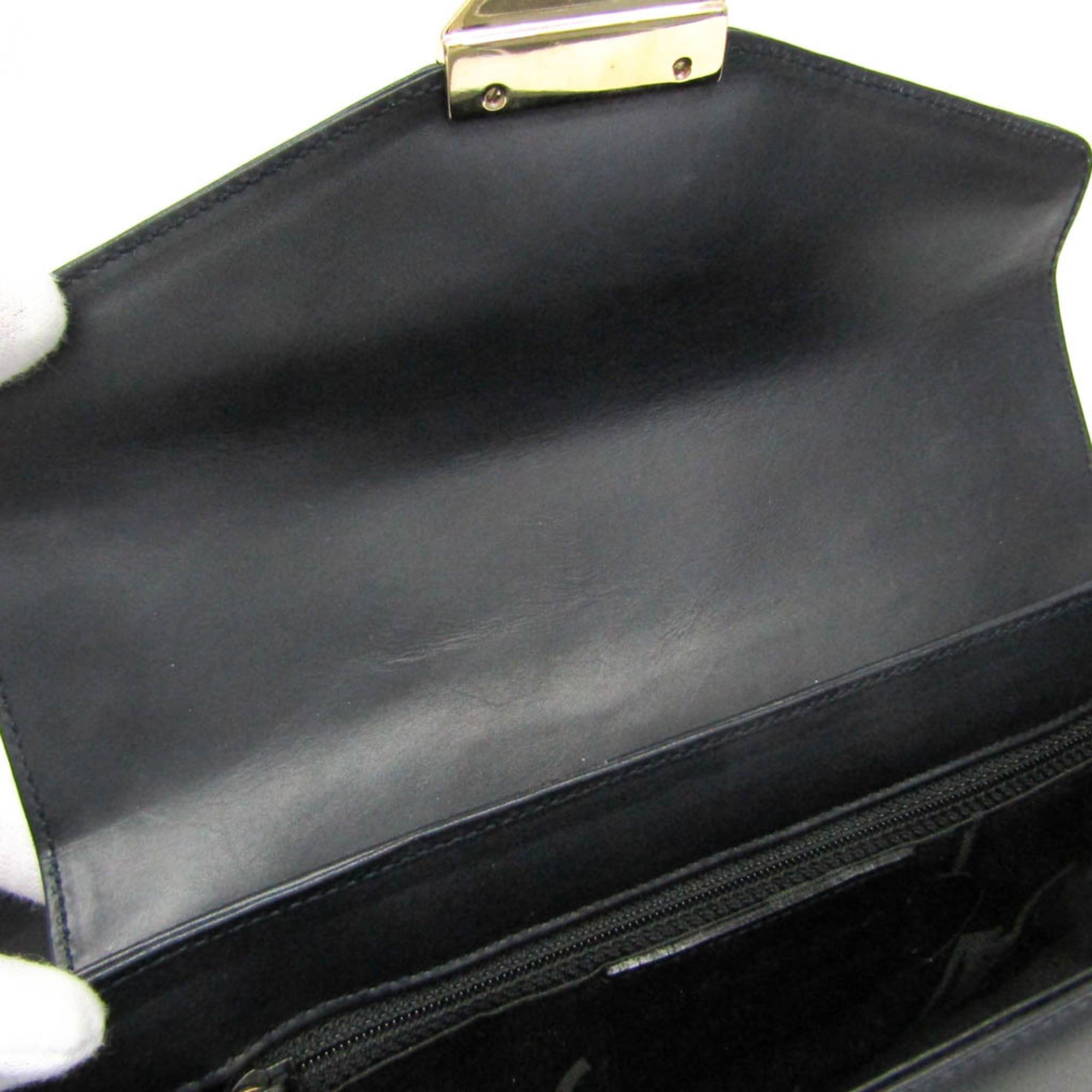 Salvatore Ferragamo Salvatore Ferragamo Icon Studs DQ-21 7187 Women's Leather Shoulder Bag Black Size ONE SIZE - 15 Thumbnail