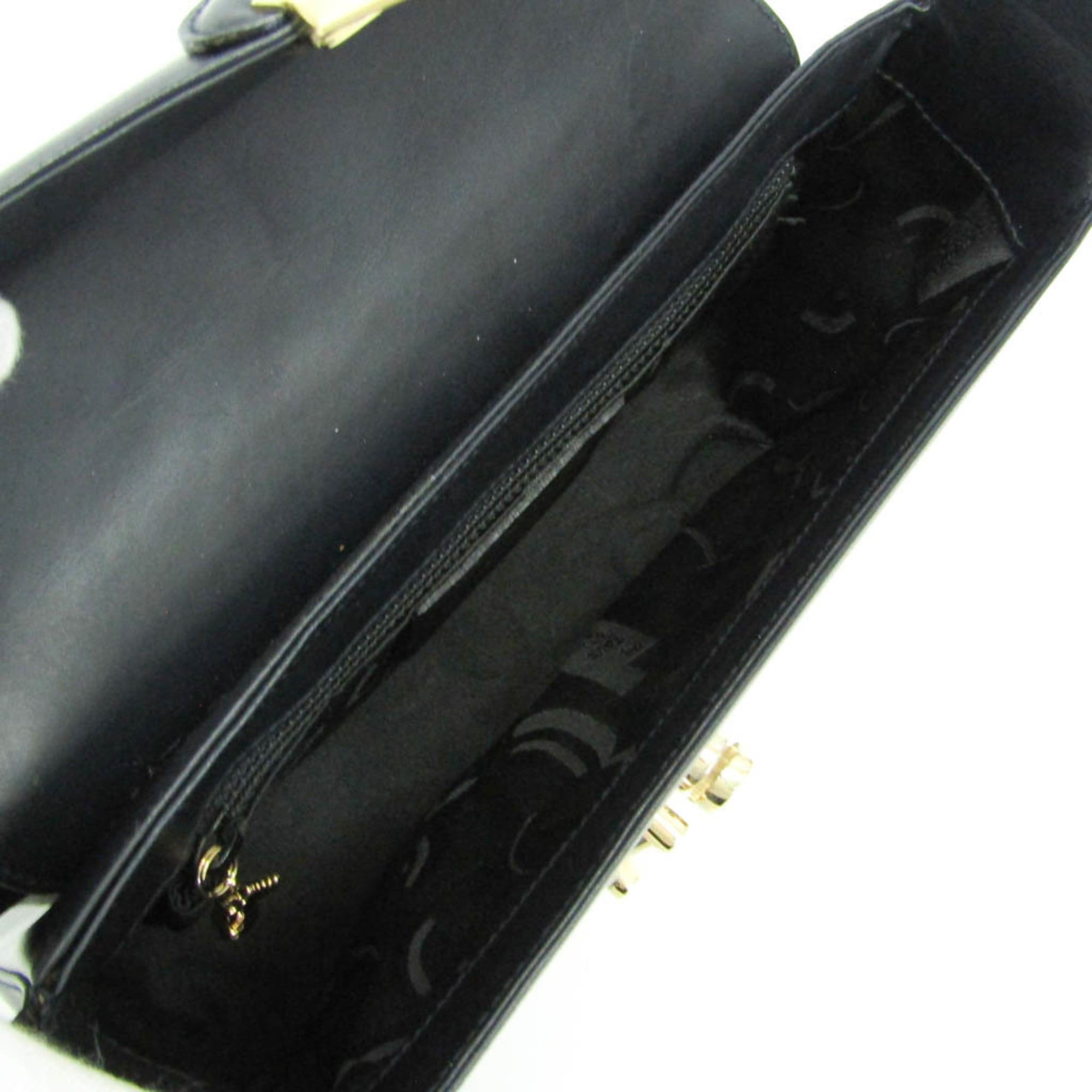 Salvatore Ferragamo Salvatore Ferragamo Icon Studs DQ-21 7187 Women's Leather Shoulder Bag Black Size ONE SIZE - 3 Thumbnail